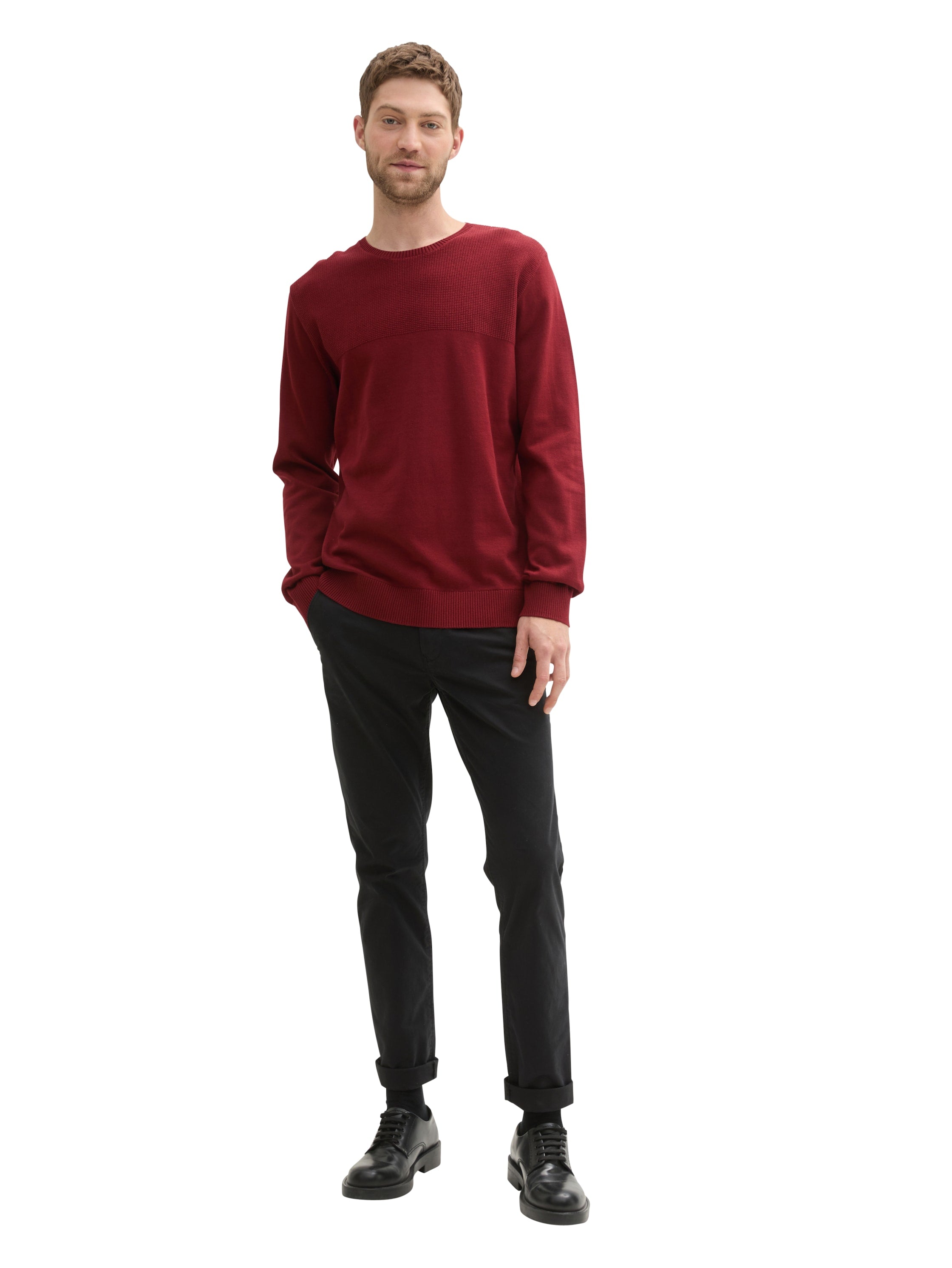 Tom Tailor Burgundy Round Neck Sweater