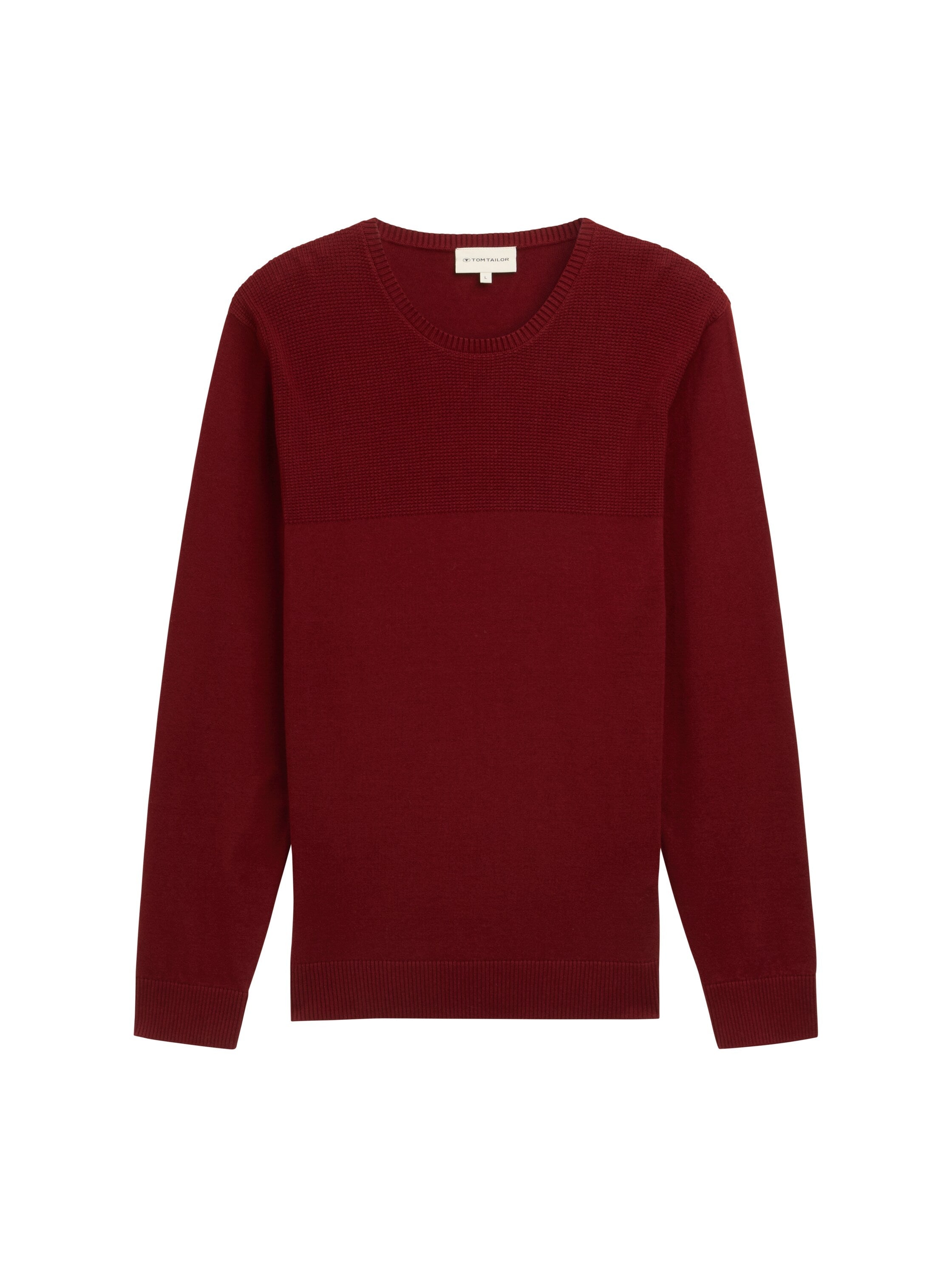 Tom Tailor Burgundy Round Neck Sweater