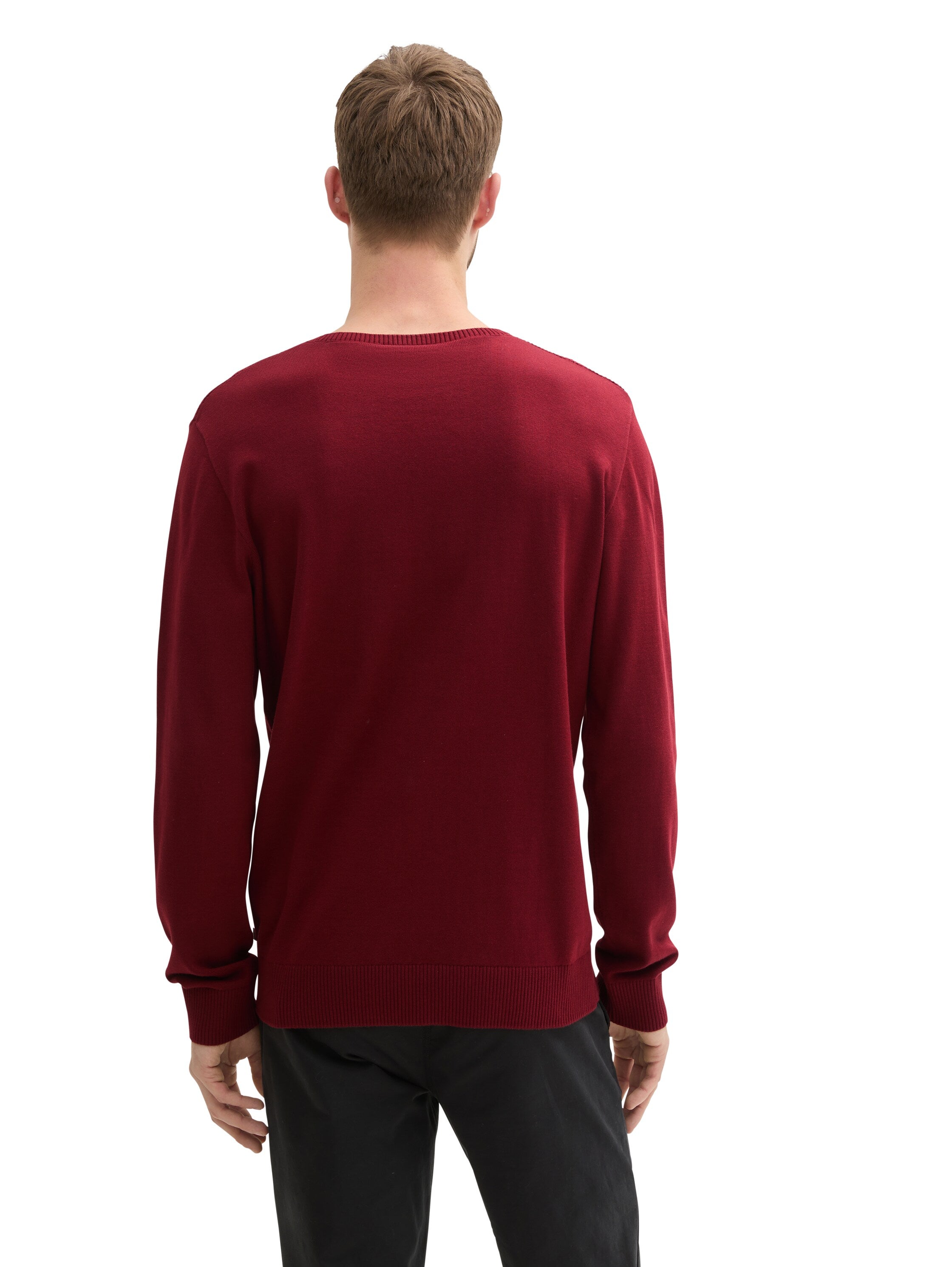 Tom Tailor Burgundy Round Neck Sweater