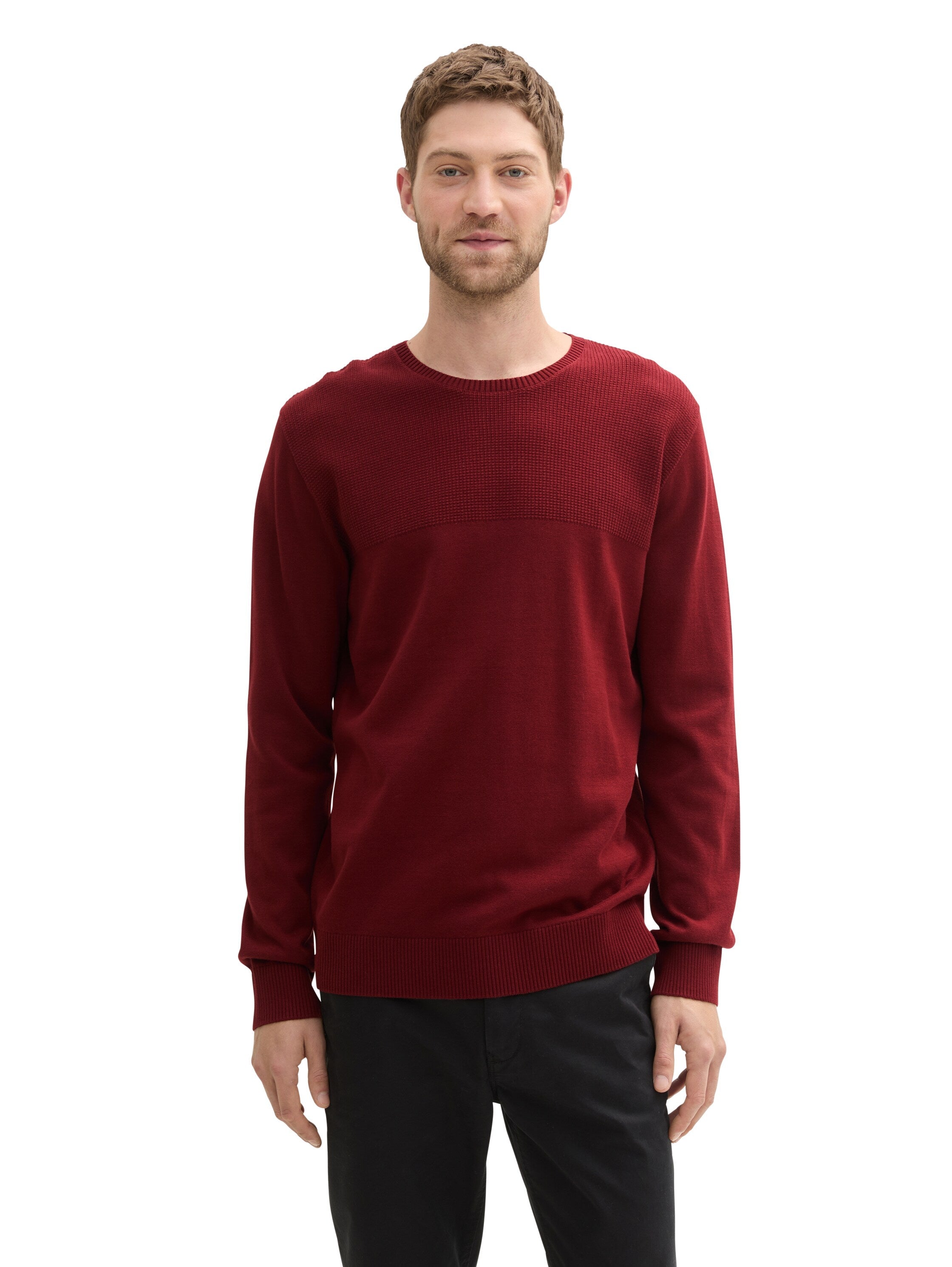 Tom Tailor Burgundy Round Neck Sweater