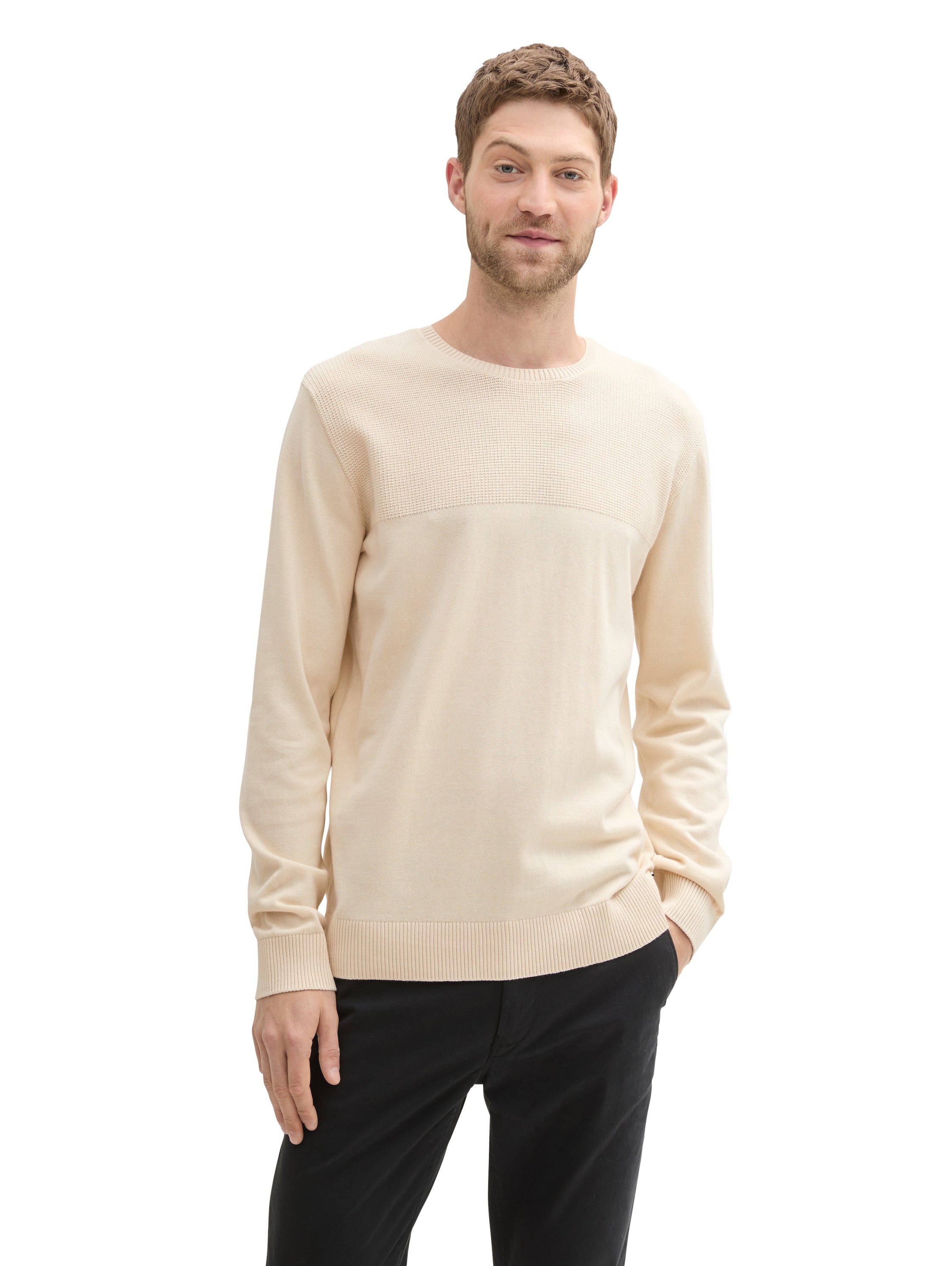 Tom Tailor Beige Round Neck Sweater