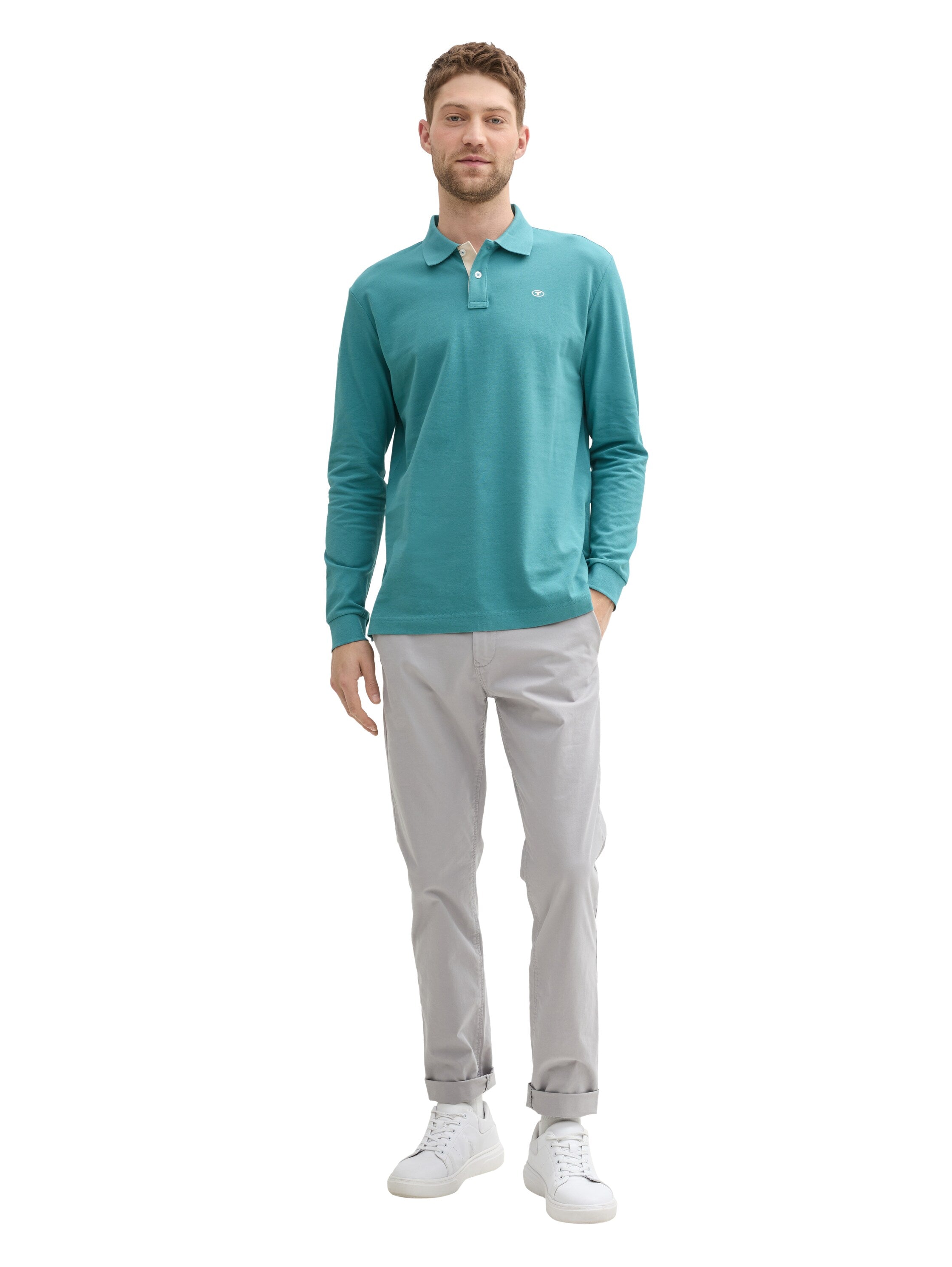 Tom Tailor Long Sleeved Mint Polo With Logo