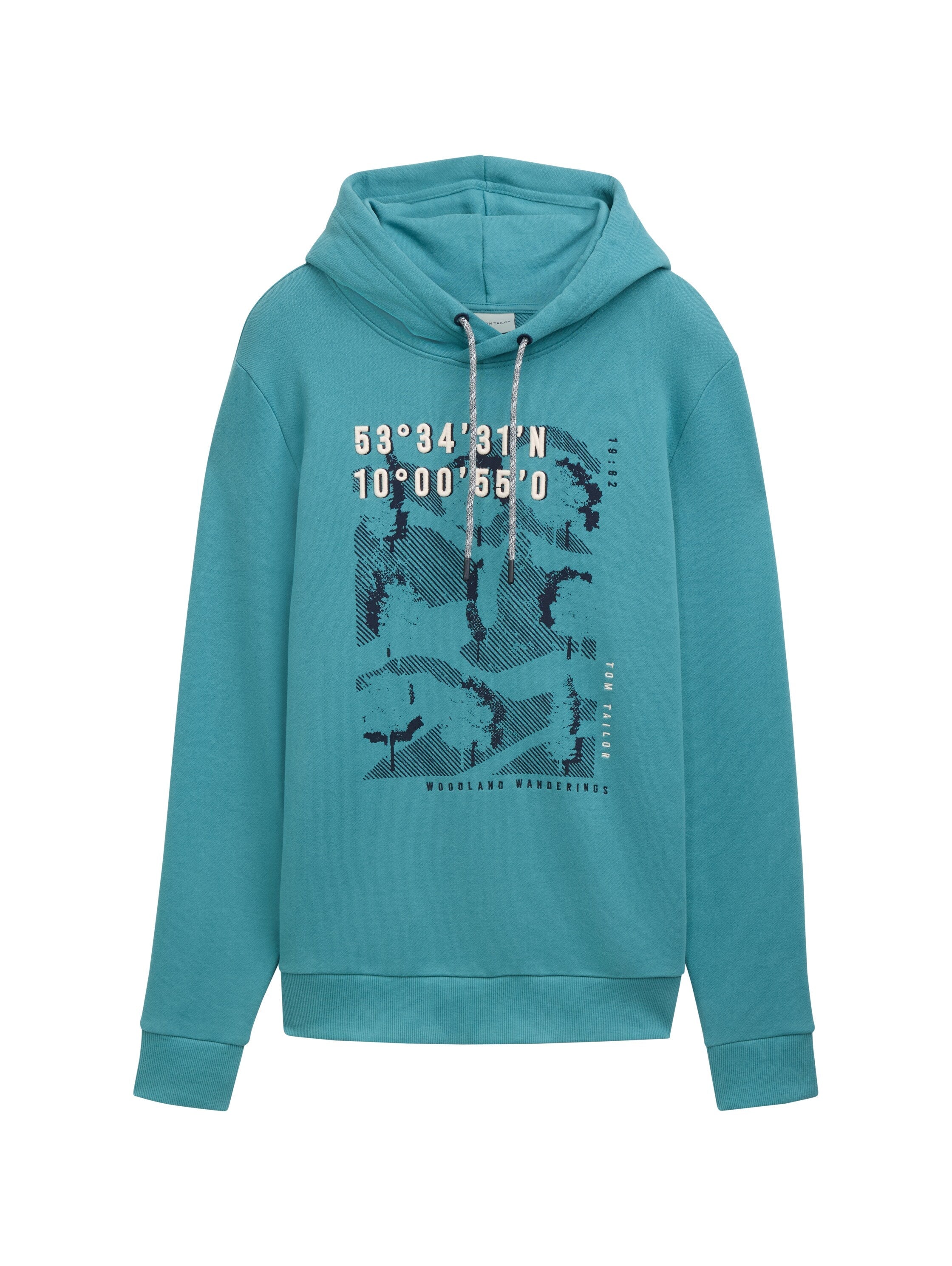 Tom Tailor Turquoise Printed Hoodie