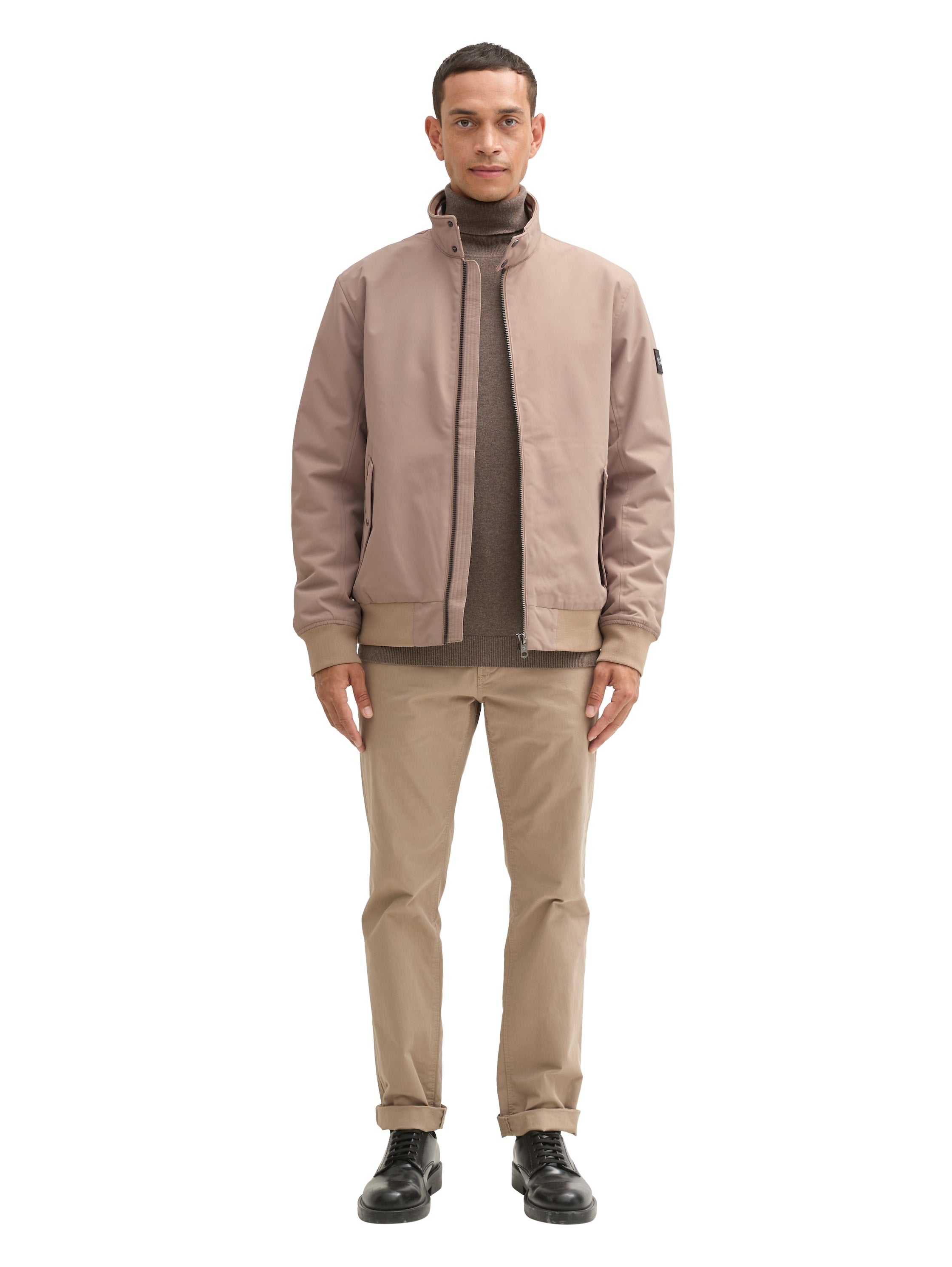 Tom Tailor Moutain Taupe Jacket With a Stand Up Collar