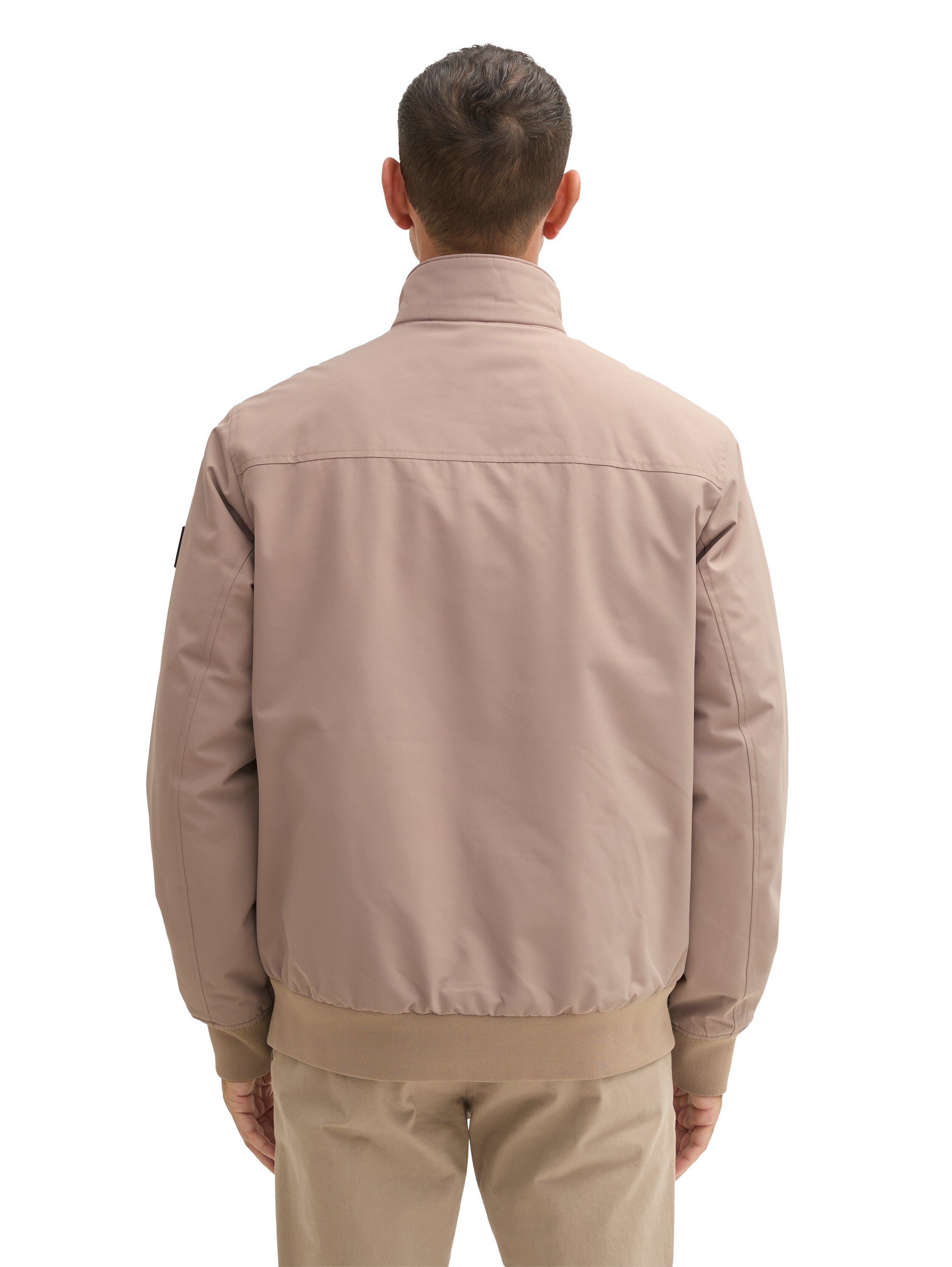 Tom Tailor Moutain Taupe Jacket With a Stand Up Collar