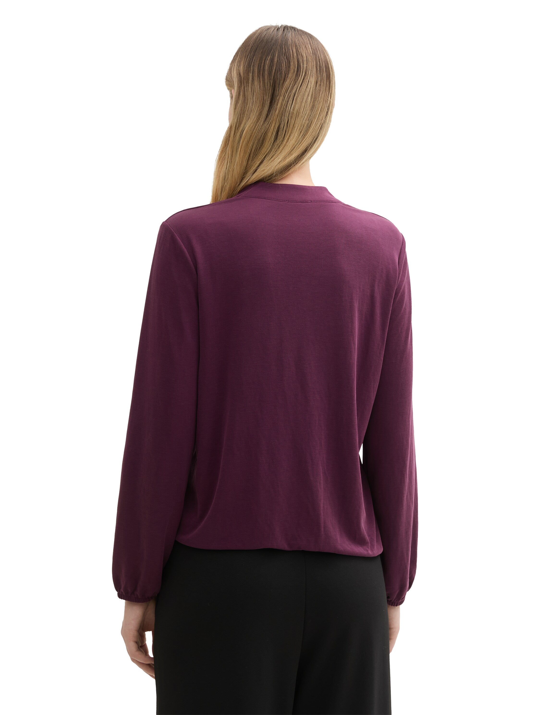 Long Sleeved Shiffon Burgundy Shirt