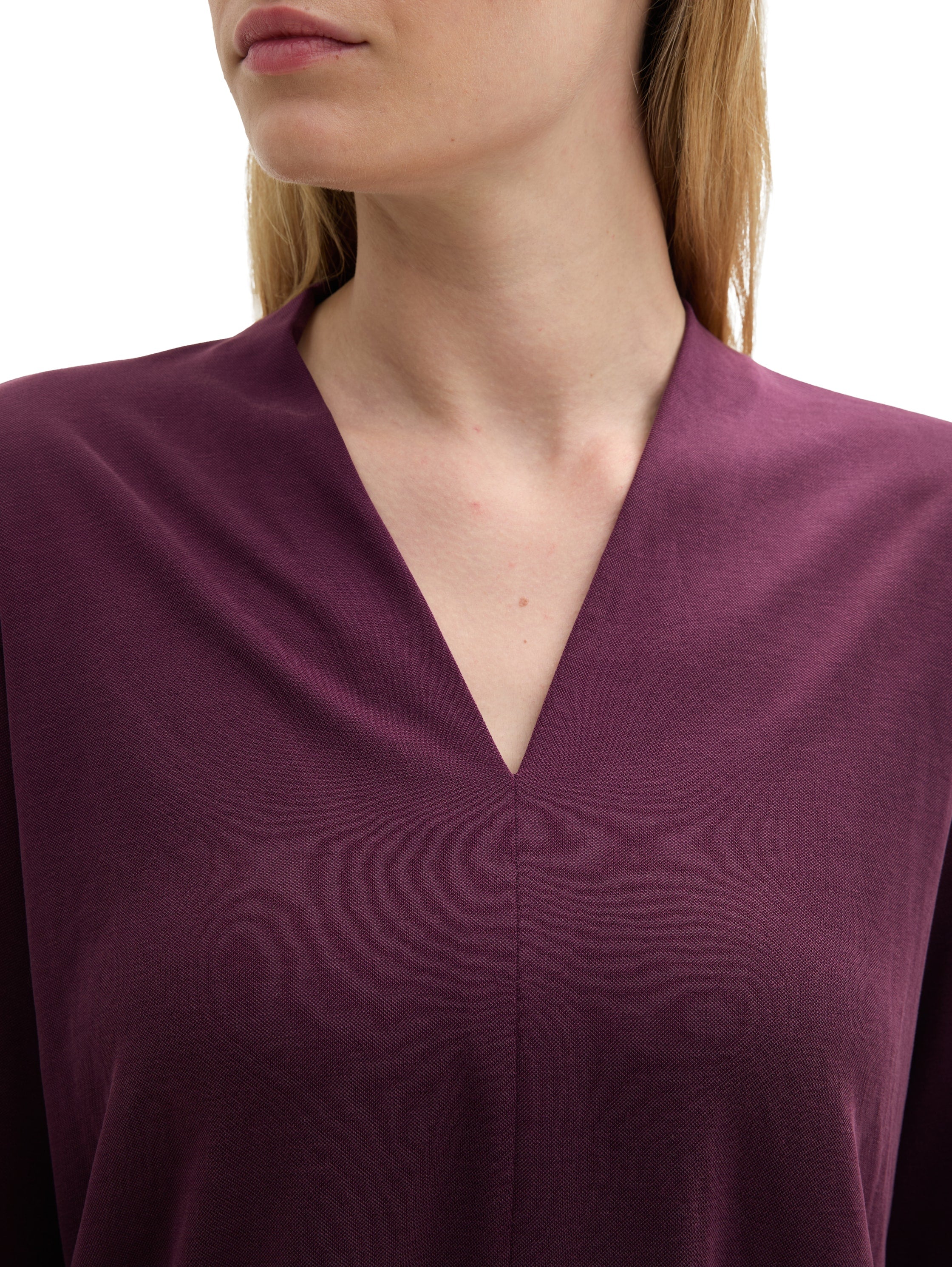 Long Sleeved Shiffon Burgundy Shirt