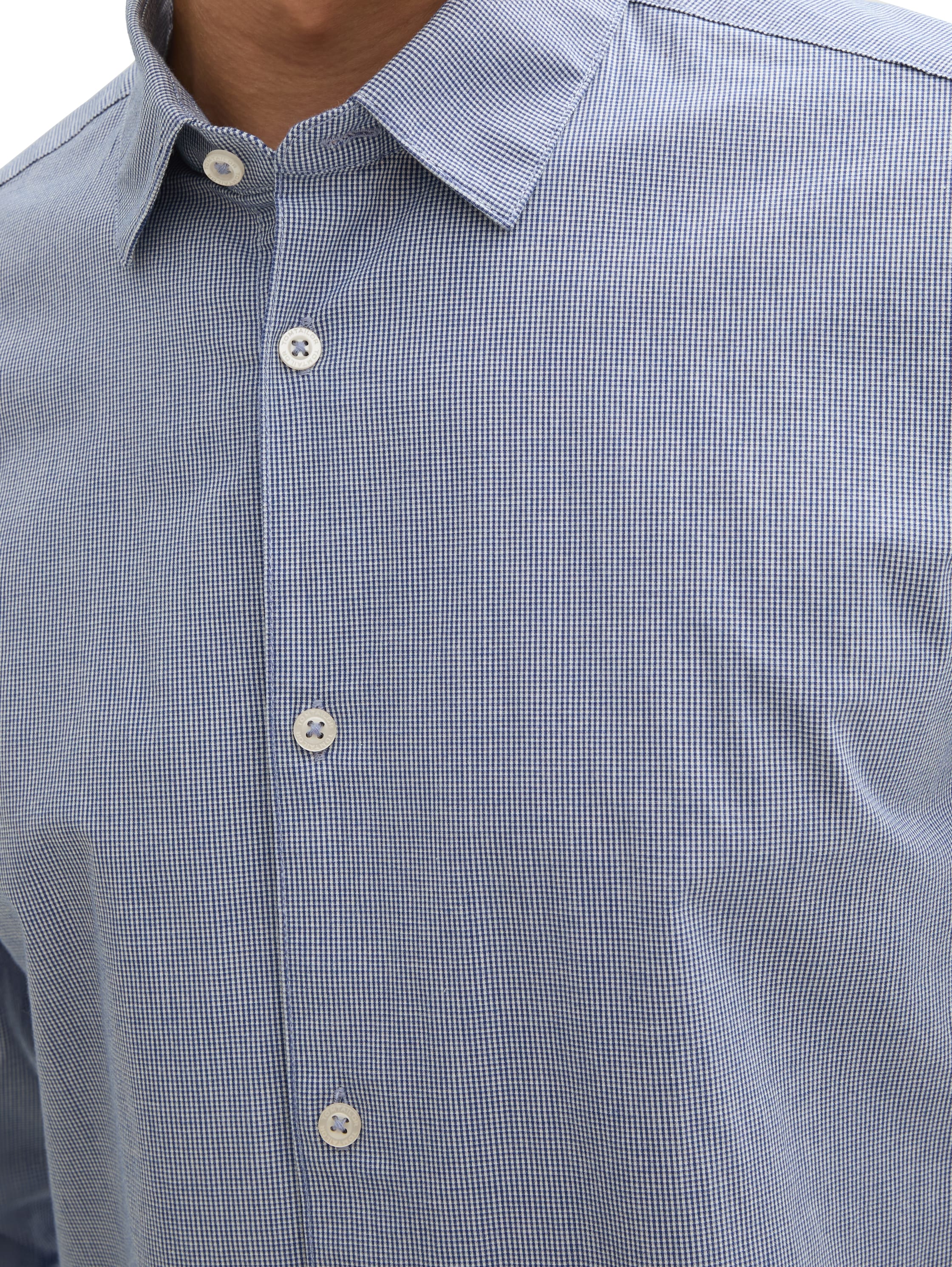 Tom Tailor Blue Shirt With Dot Design