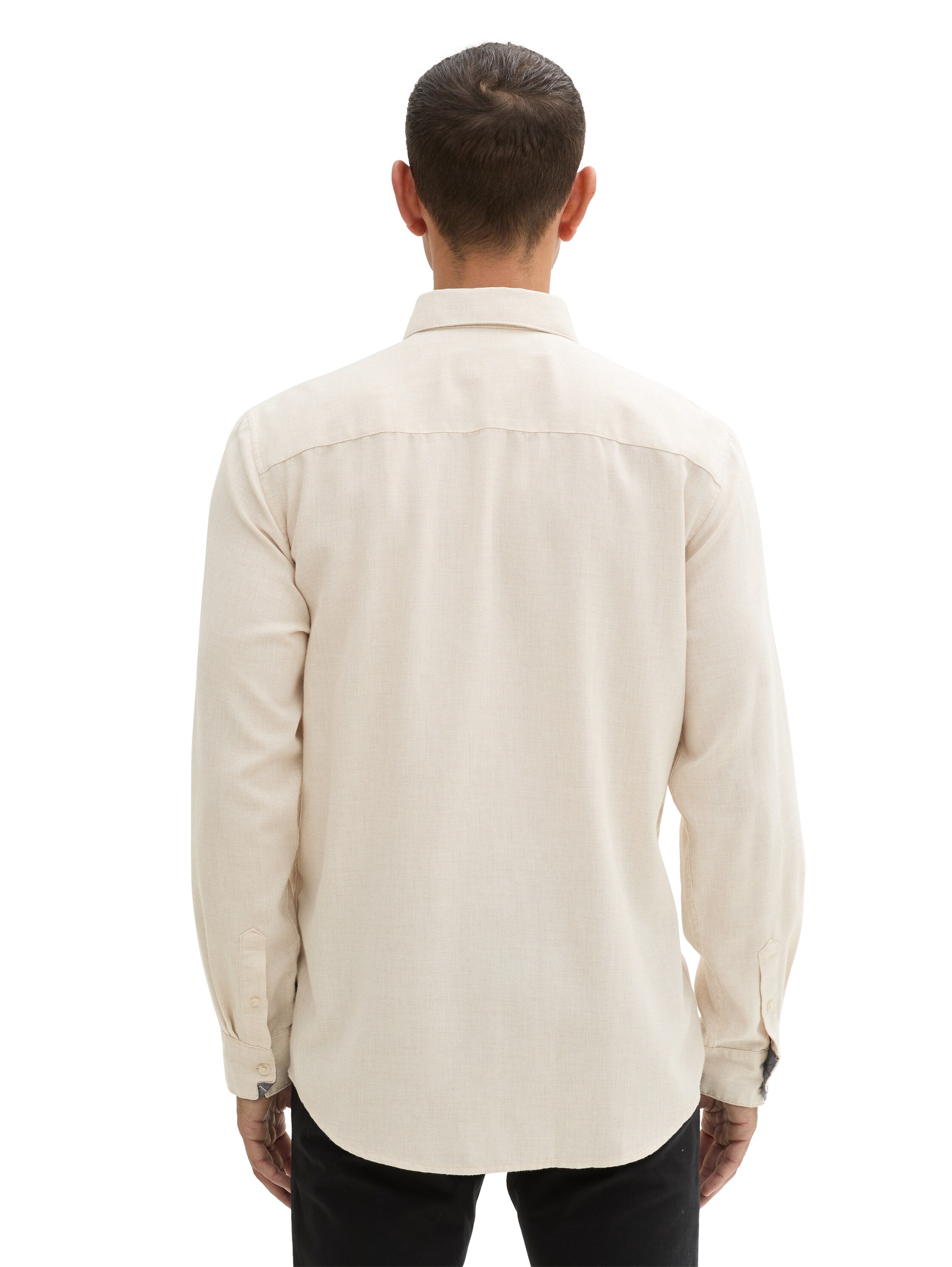 Tom Tailor White Shirt With A Mélange Look