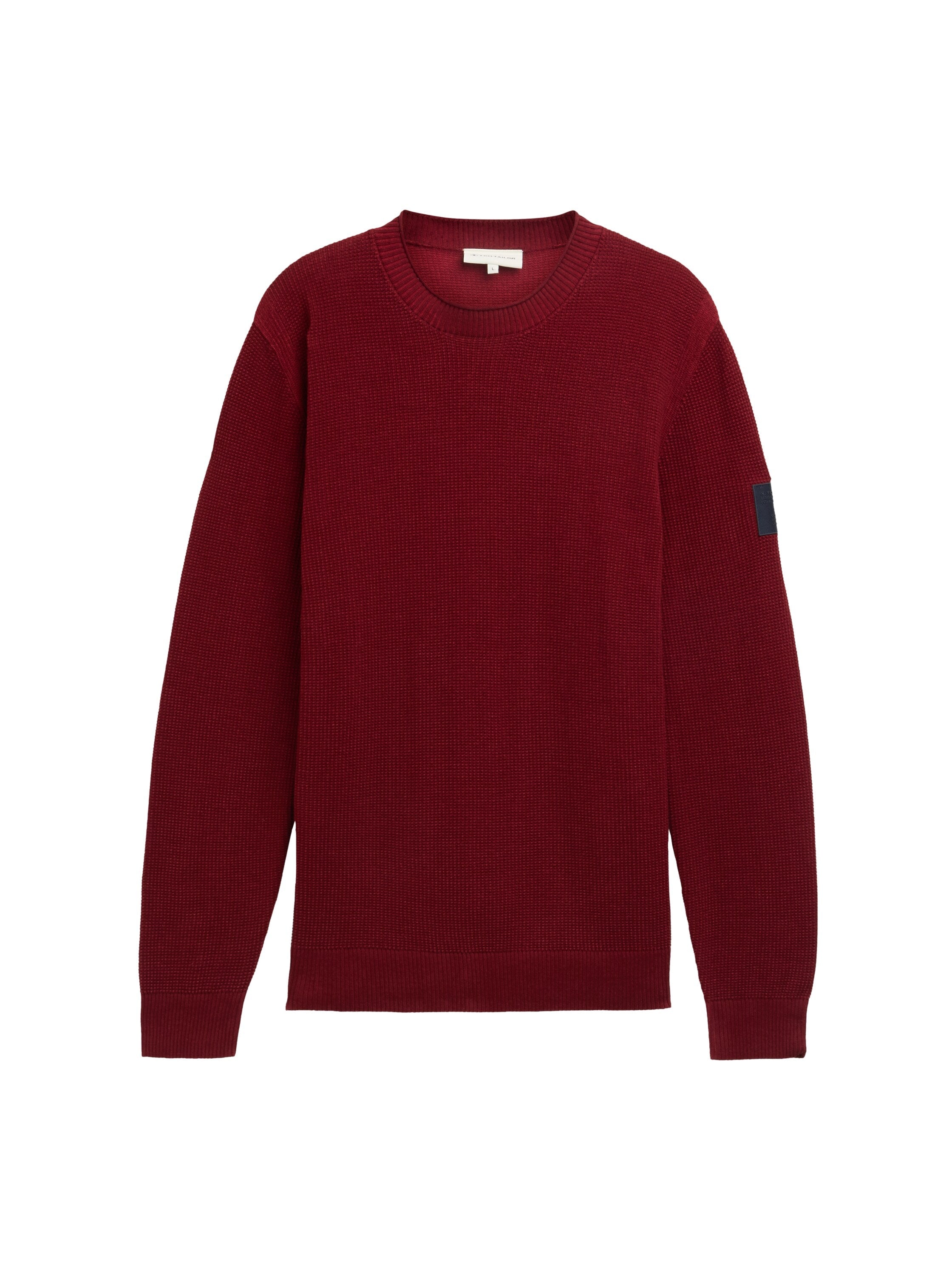 Tom Tailor Structured Knitted Burgundy Sweater