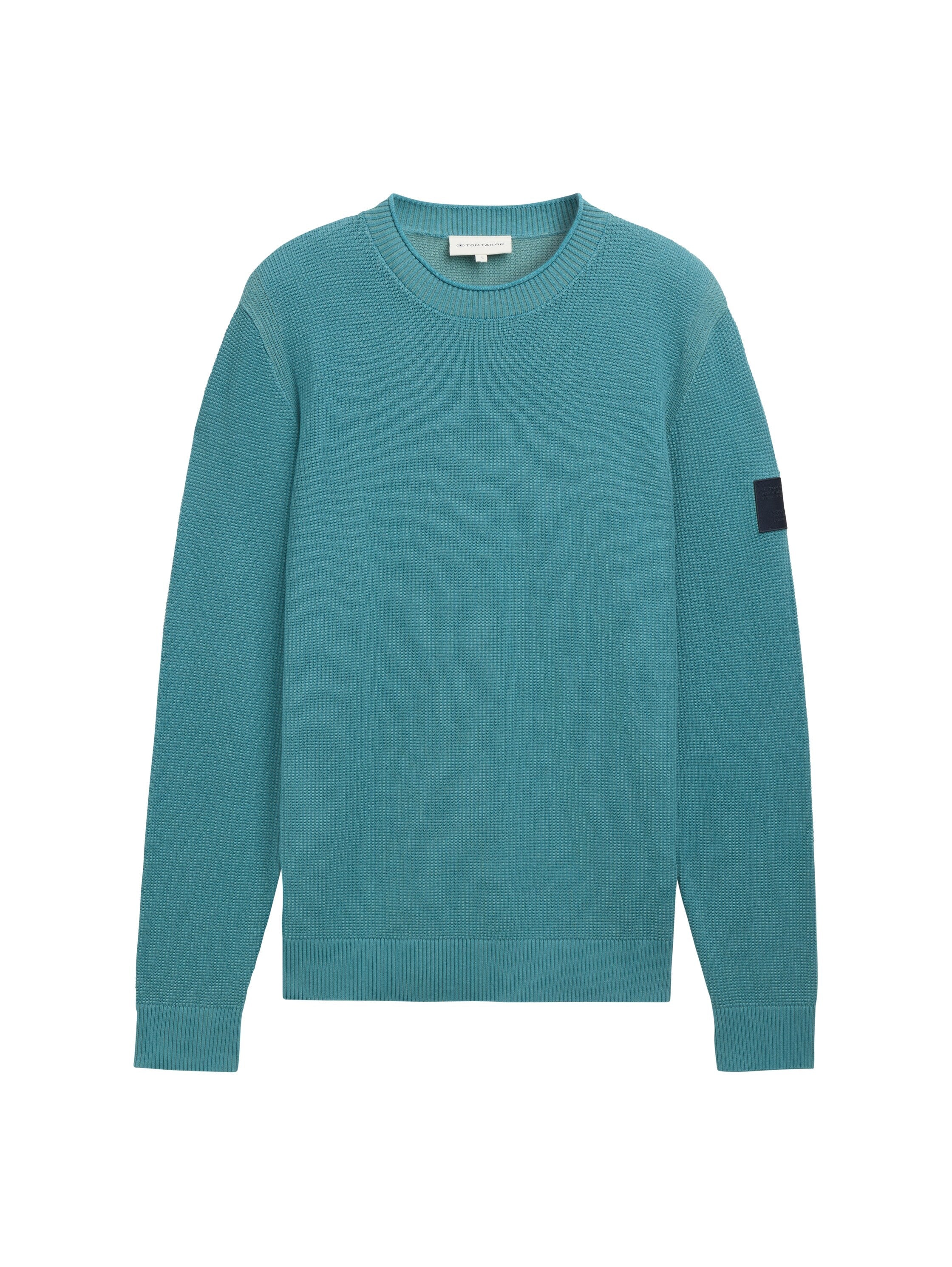 Tom Tailor Structured Knitted Blue Sweater