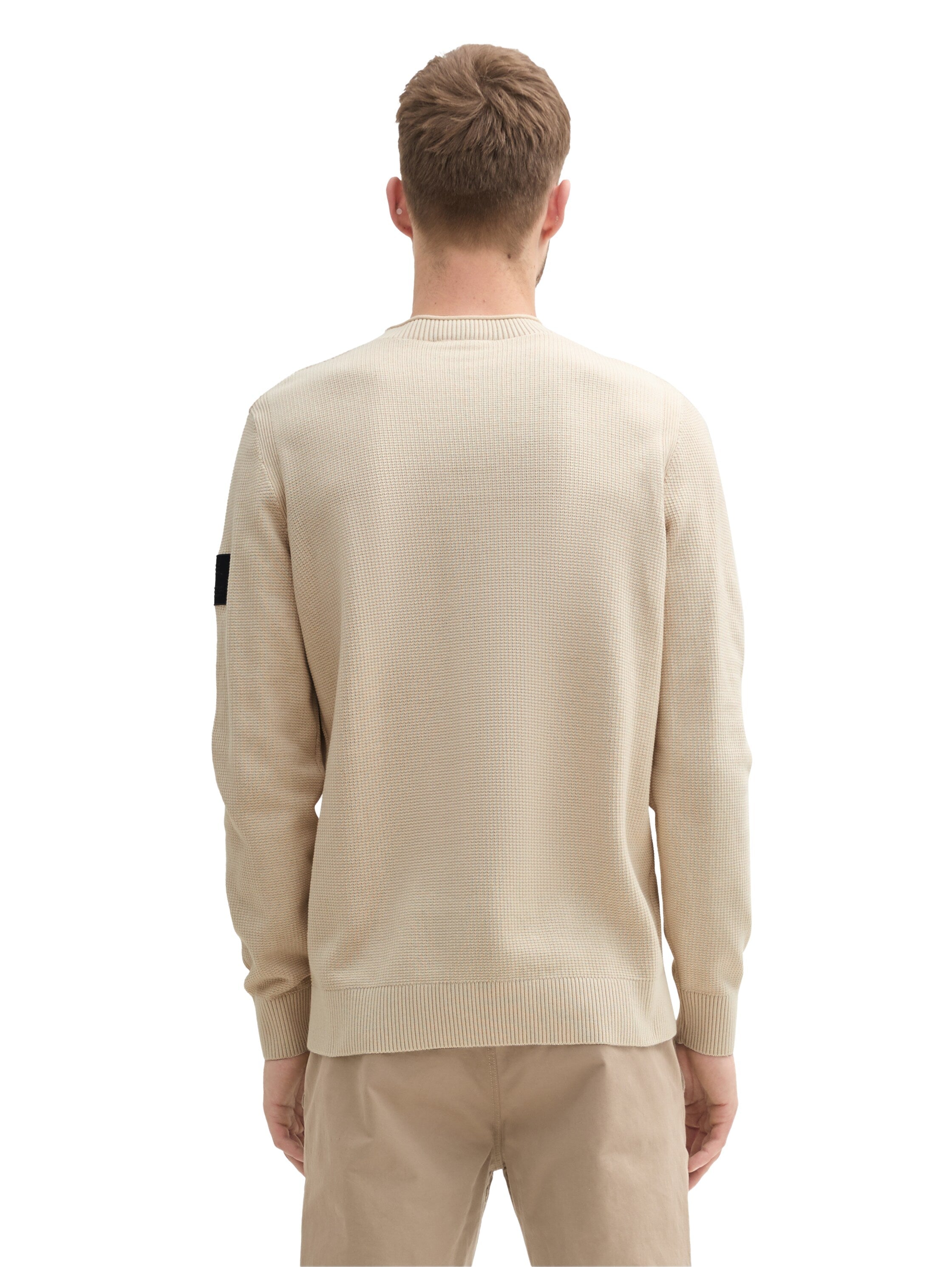 Tom Tailor Structured Knitted Beige Sweater