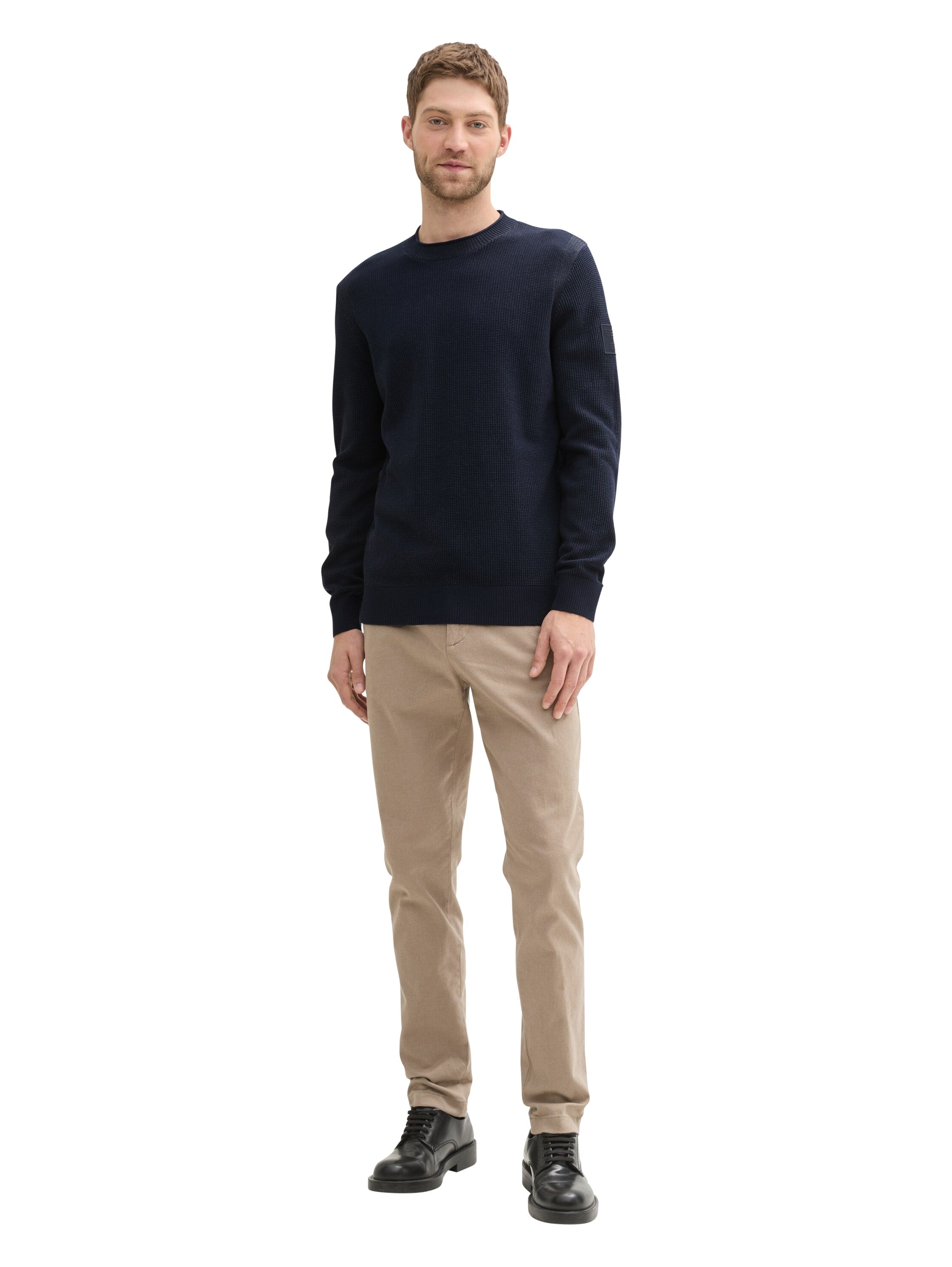 Tom Tailor Structured Knitted Navy Sweater