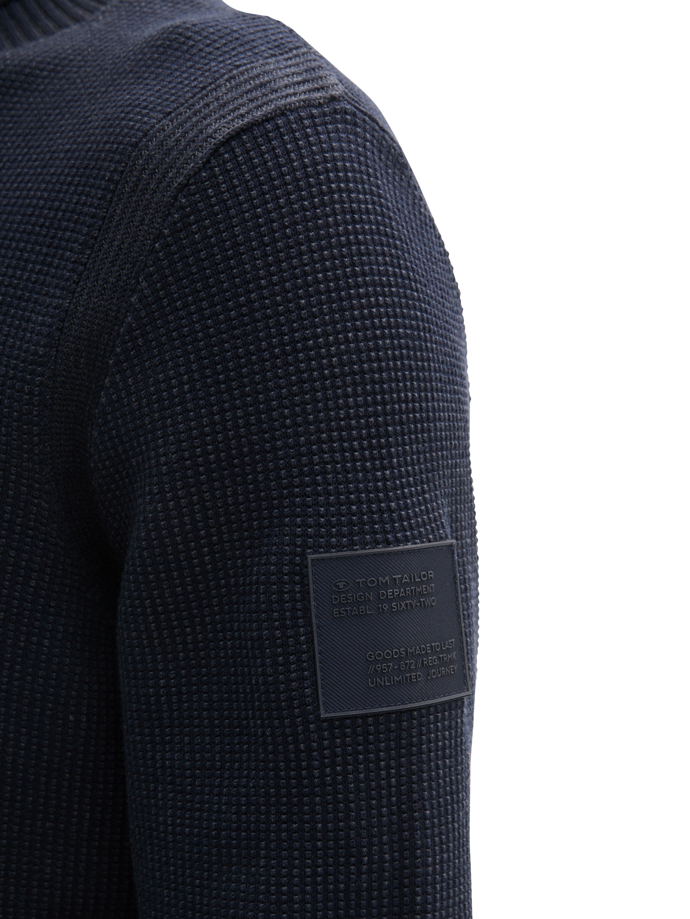 Tom Tailor Structured Knitted Navy Sweater