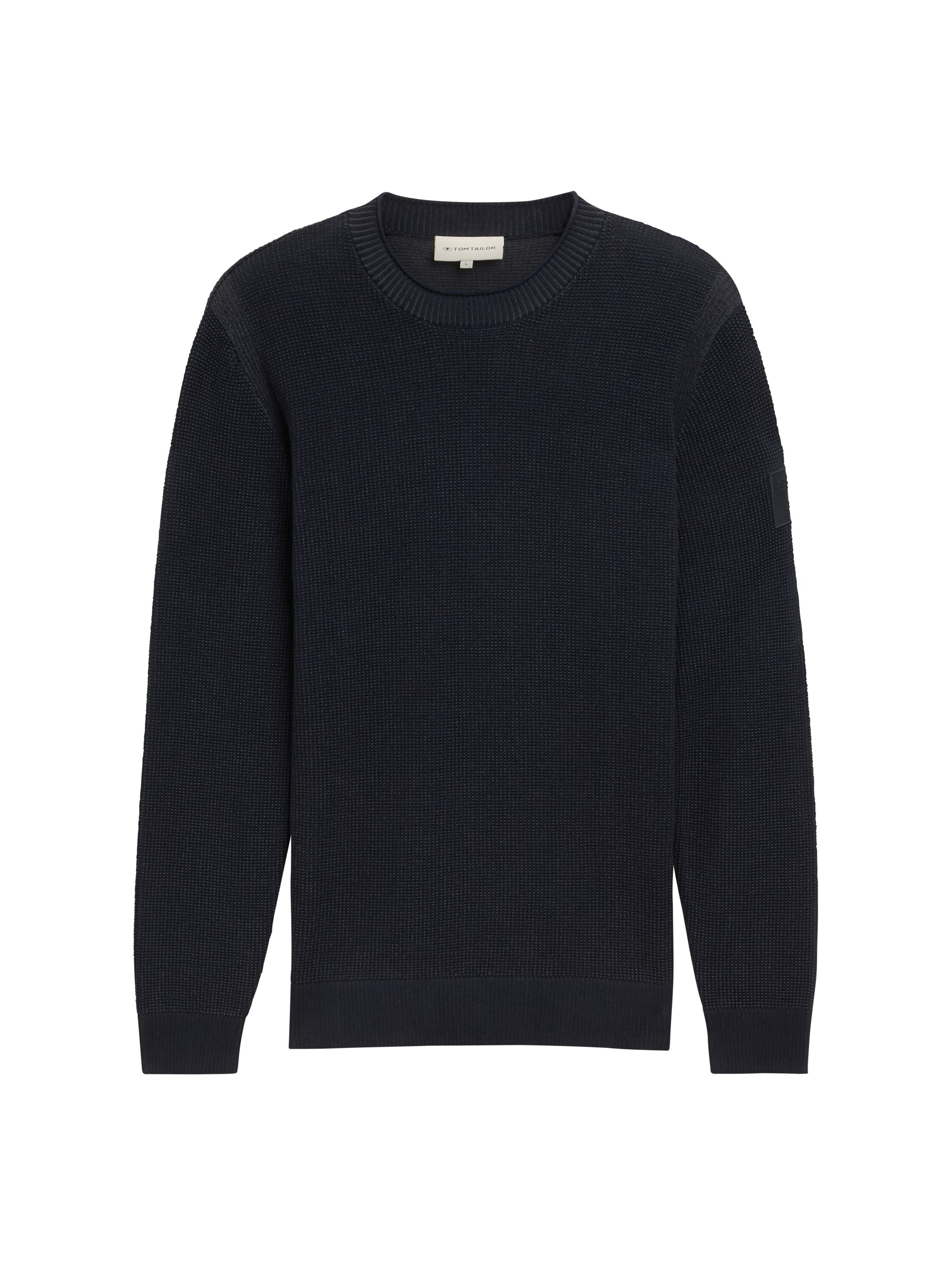 Tom Tailor Structured Knitted Navy Sweater