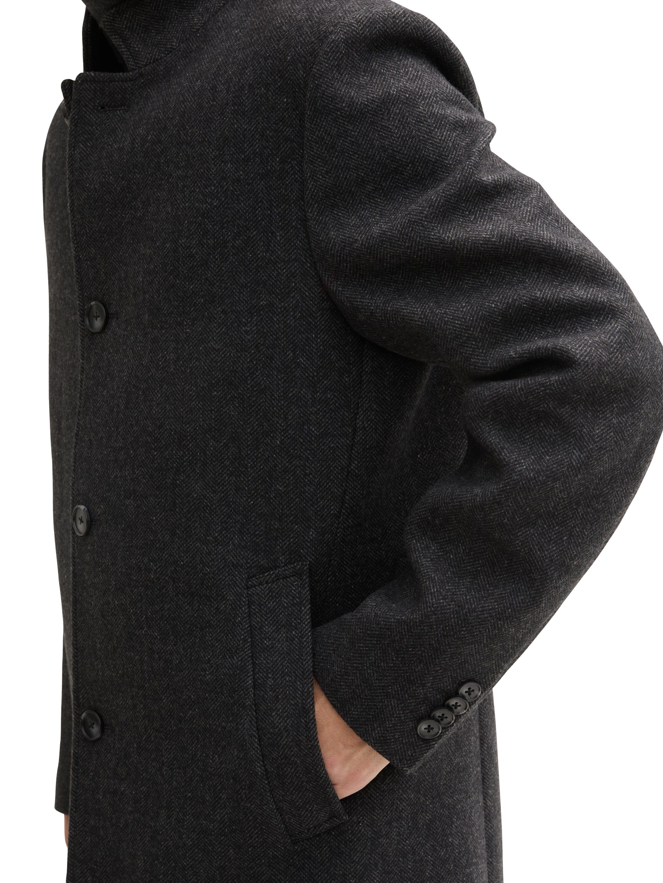 Tom Tailor Woolen Dark Grey Coat