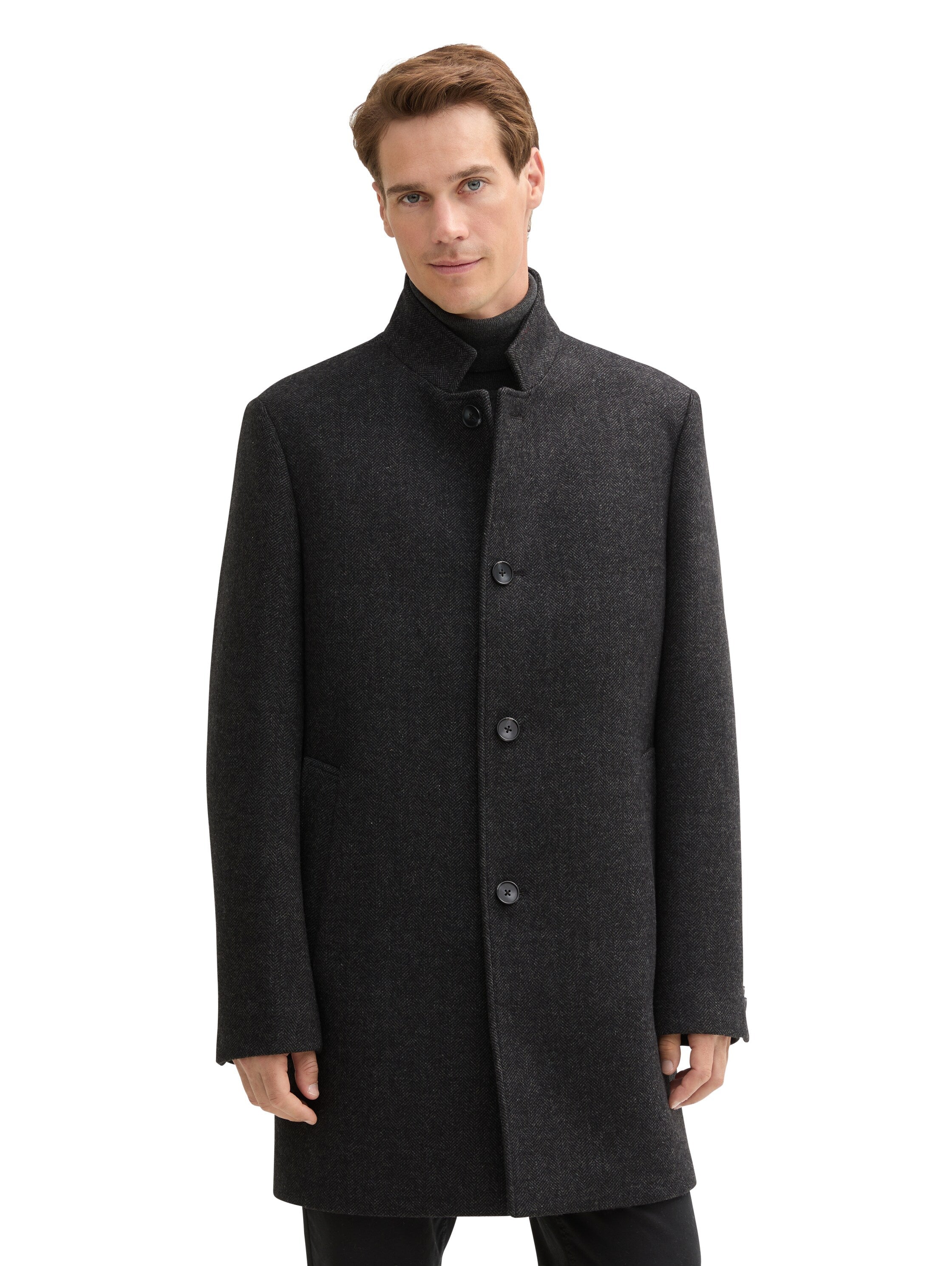 Tom Tailor Woolen Dark Grey Coat