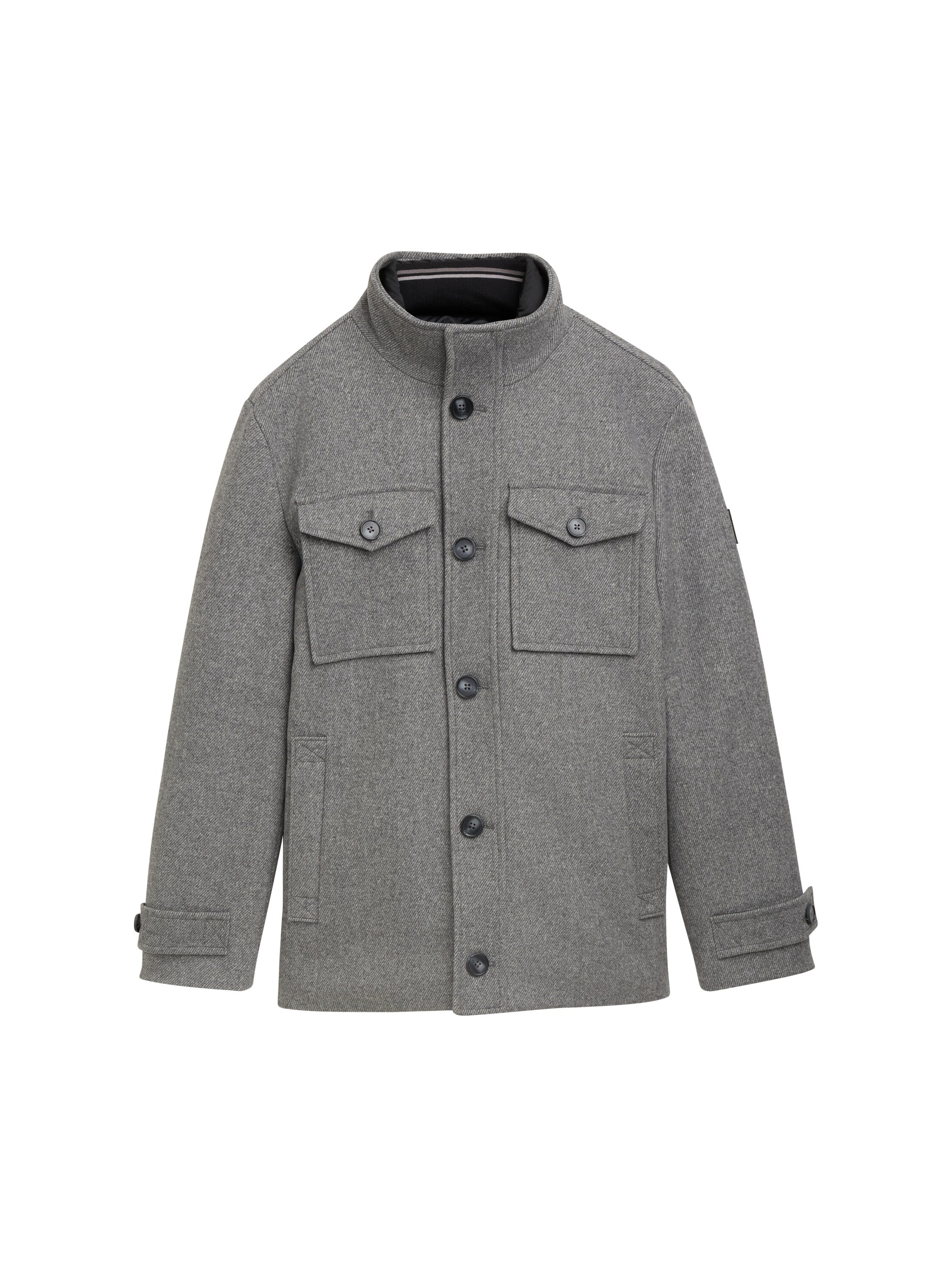 Tom Tailor 2 In 1 Dark Grey Jacket in Wool