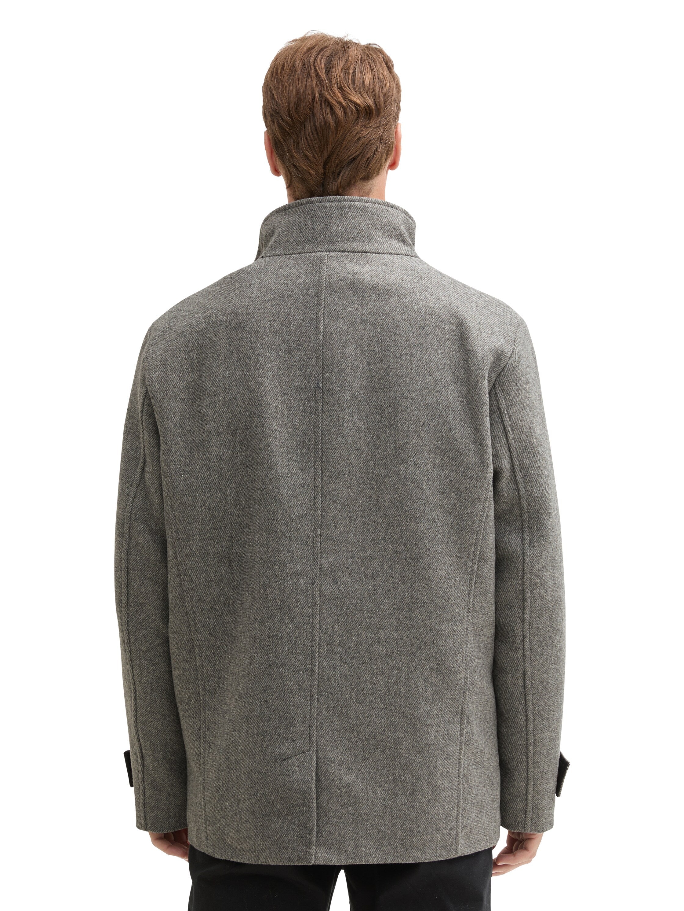 Tom Tailor 2 In 1 Dark Grey Jacket in Wool