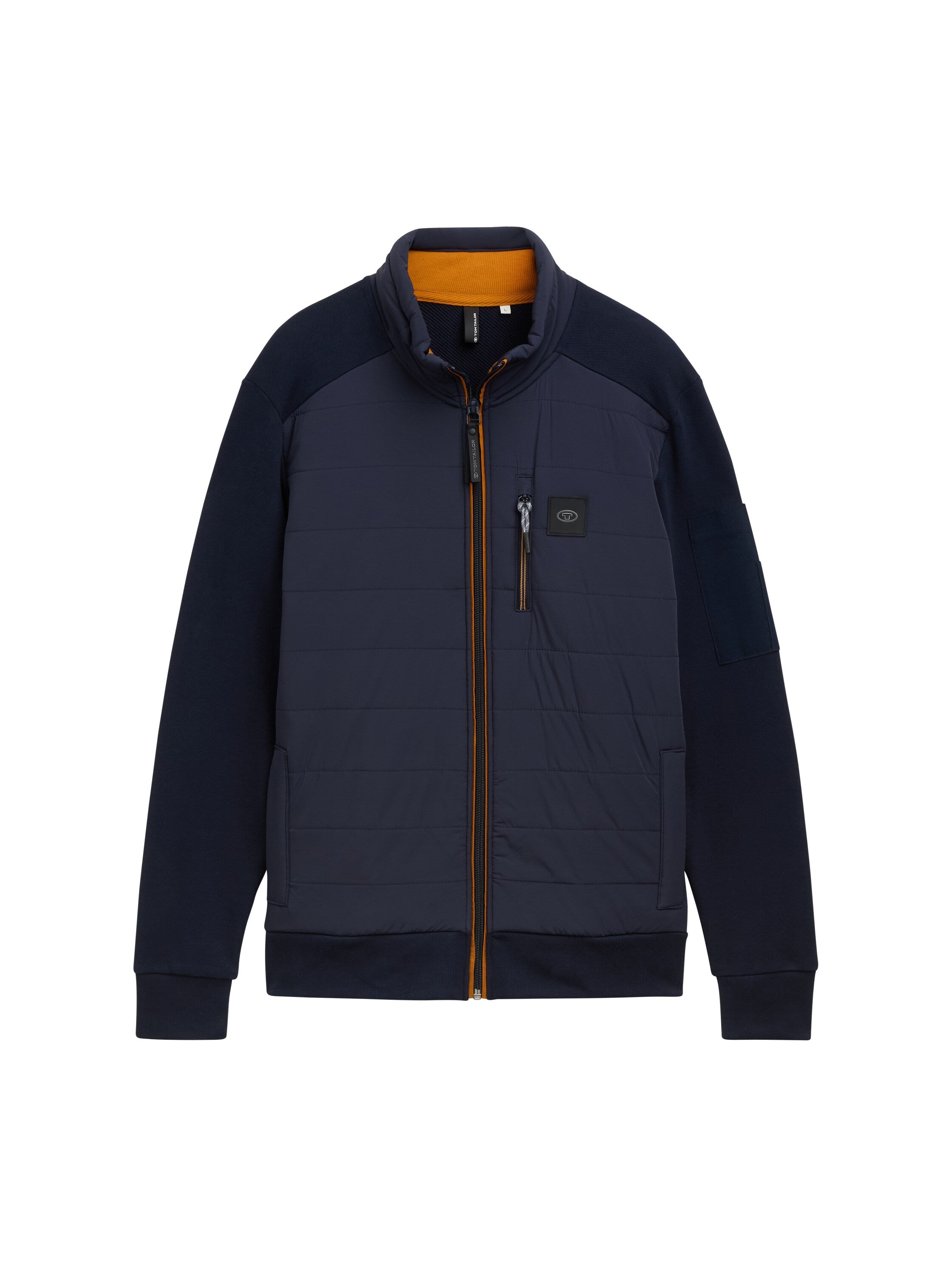 Tom Tailor Hybrid Navy Sweat Jacket With Stand Up Collar