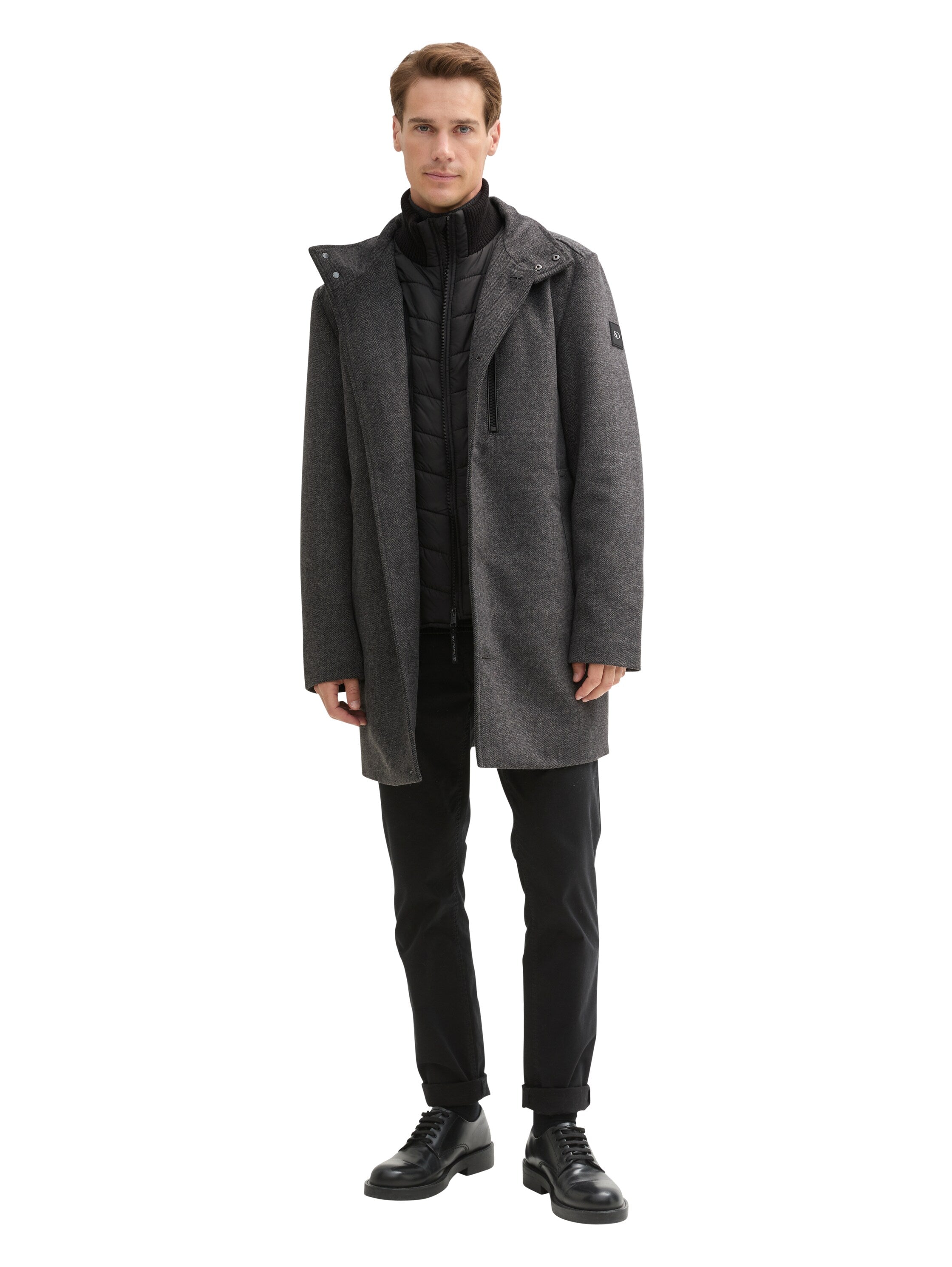 Tom Tailor 2 in 1 Dark Grey Coat With Wool Content