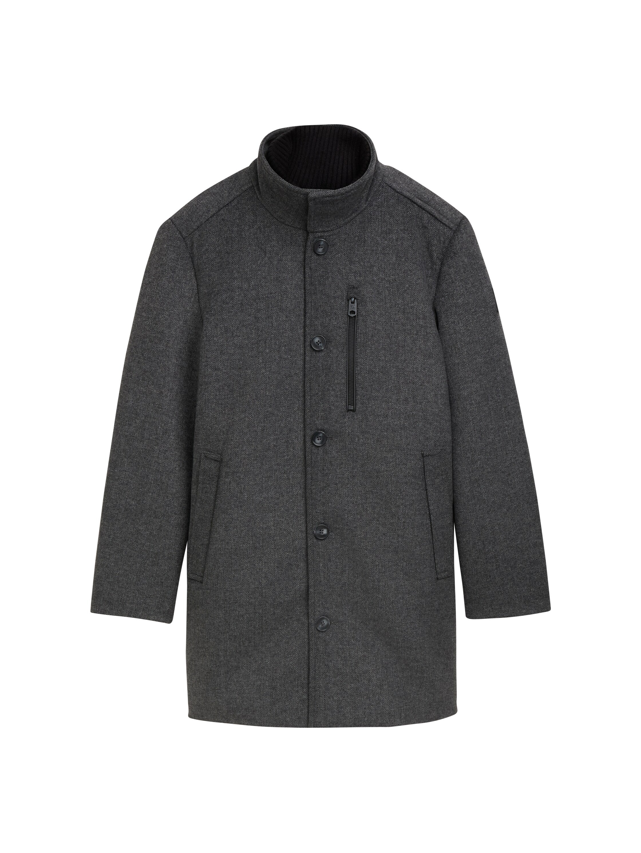 Tom Tailor 2 in 1 Dark Grey Coat With Wool Content