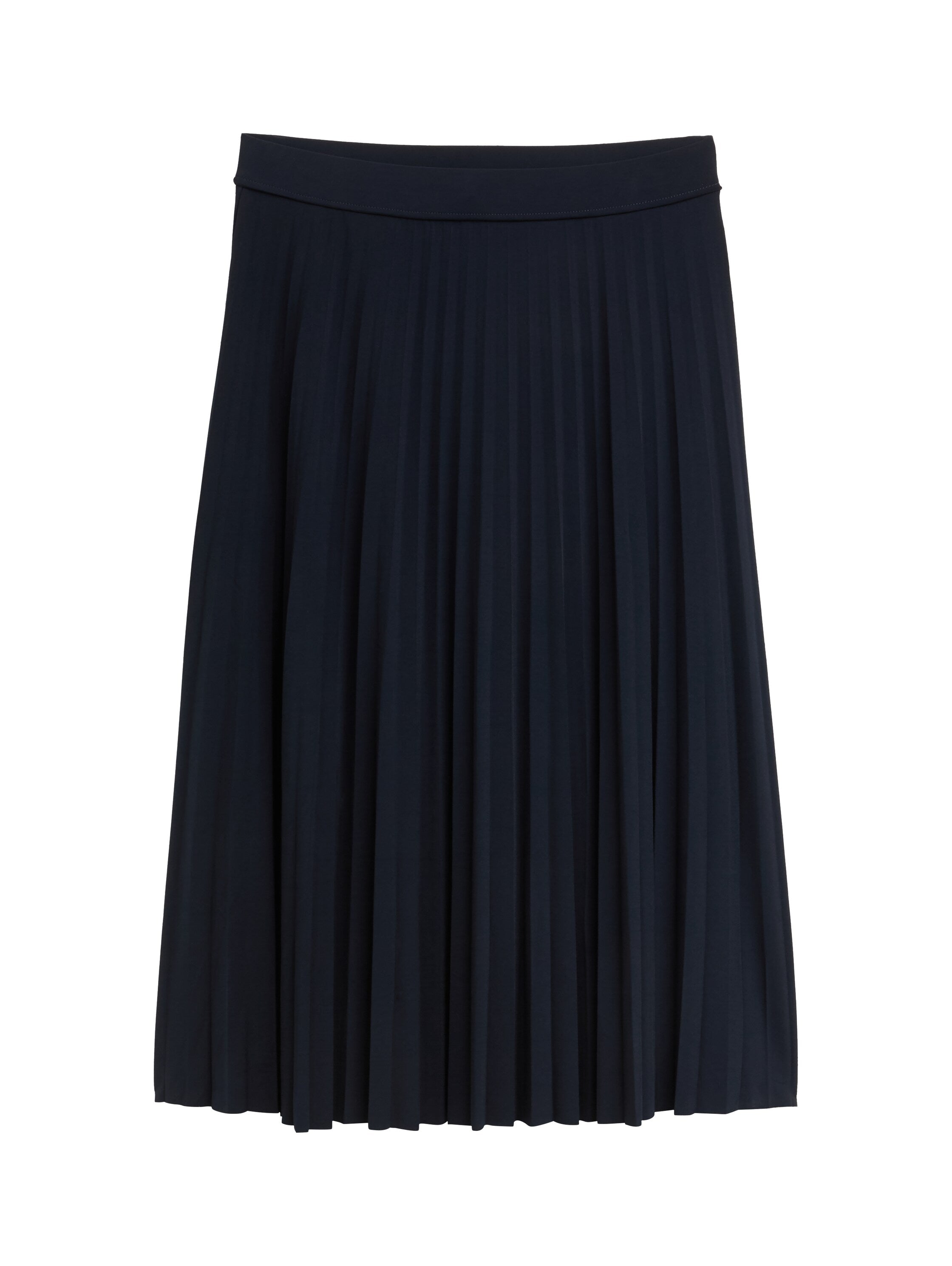 Tom Tailor Pleated Navy Midi Skirt
