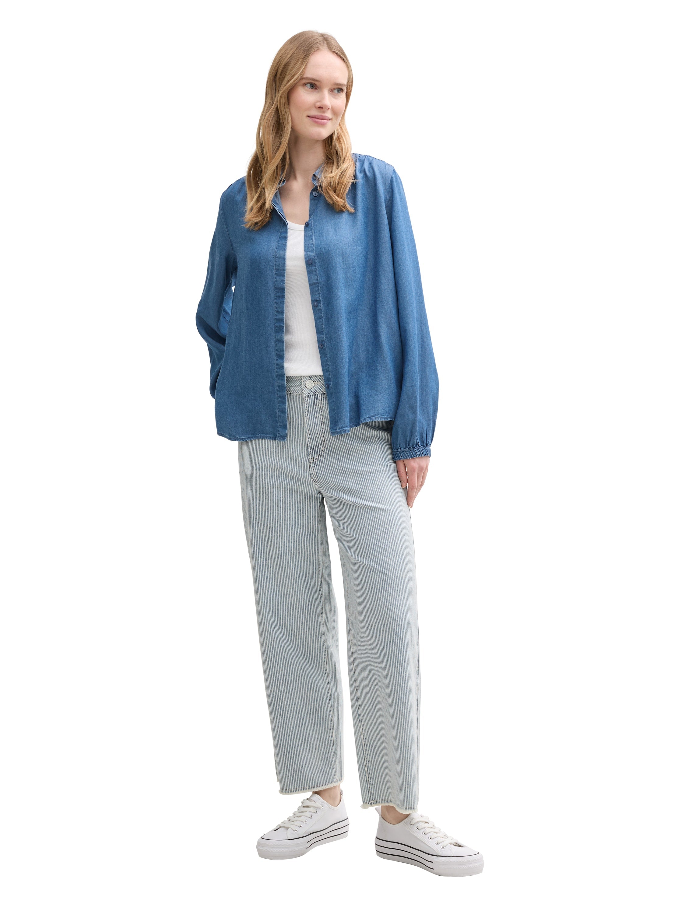Tom Tailor Blue Shirt With Button To Close