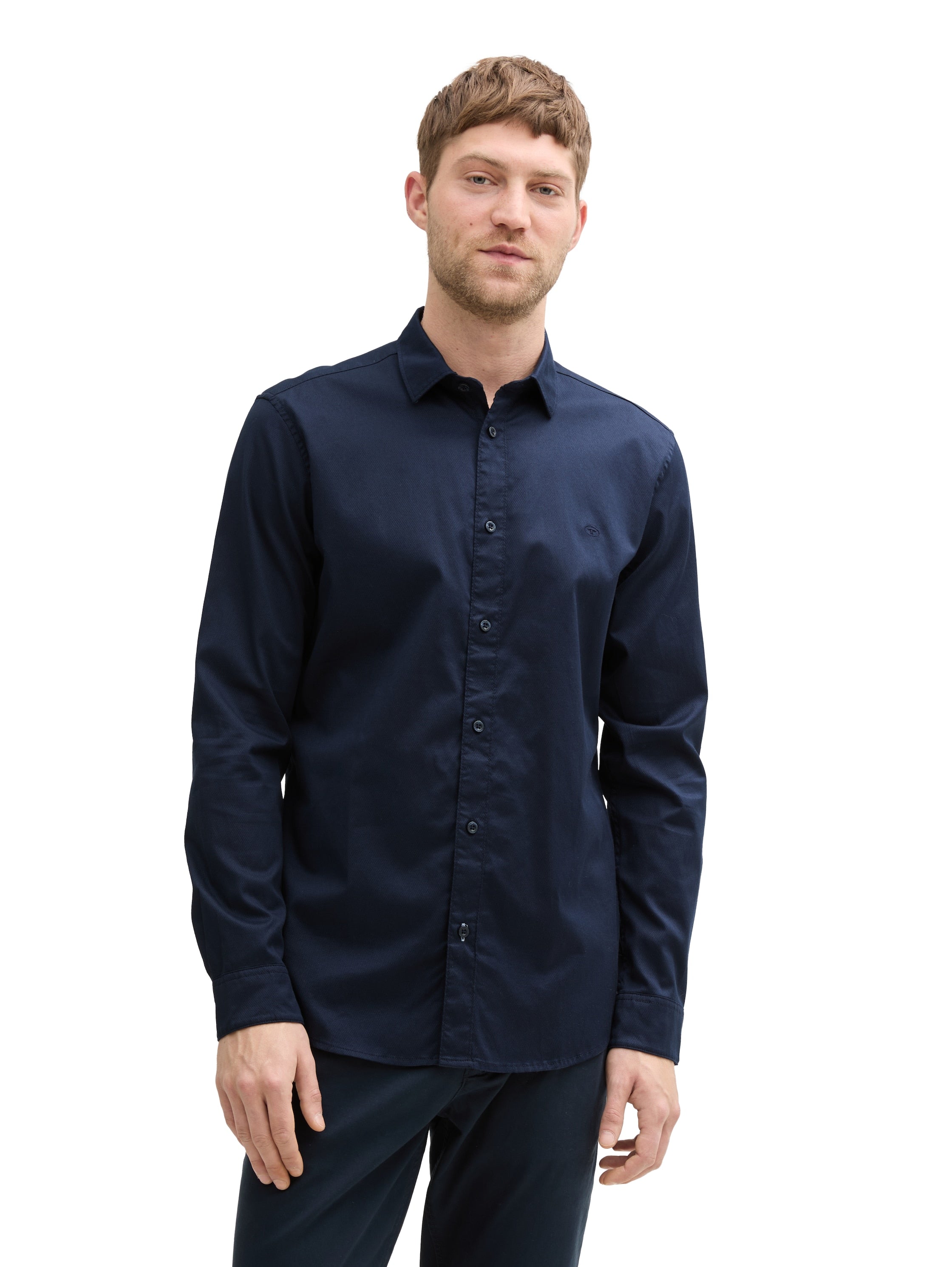 Tom Tailor Long Sleeved Navy Basic Shirt
