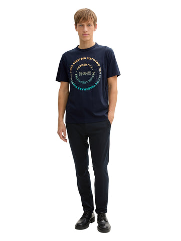 Tom Tailor Navy Cotton T-shirt With Print