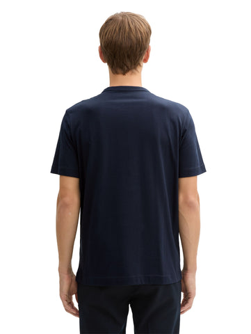 Tom Tailor Navy Cotton T-shirt With Print