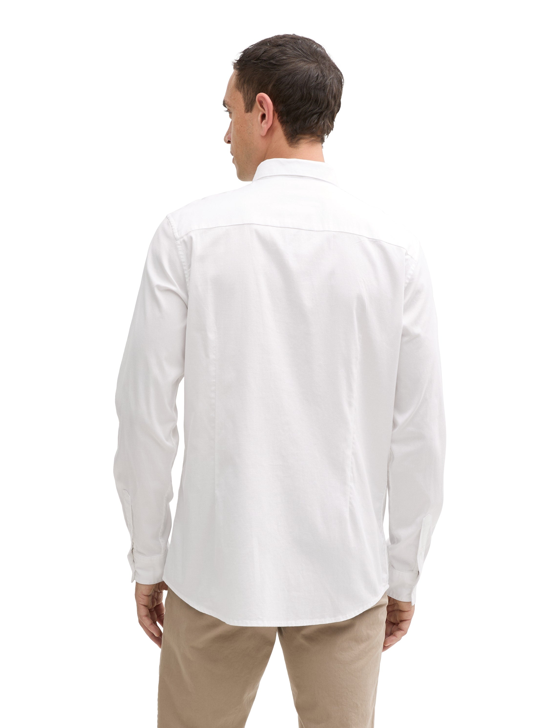 Tom Tailor Long Sleeved White Basic Shirt