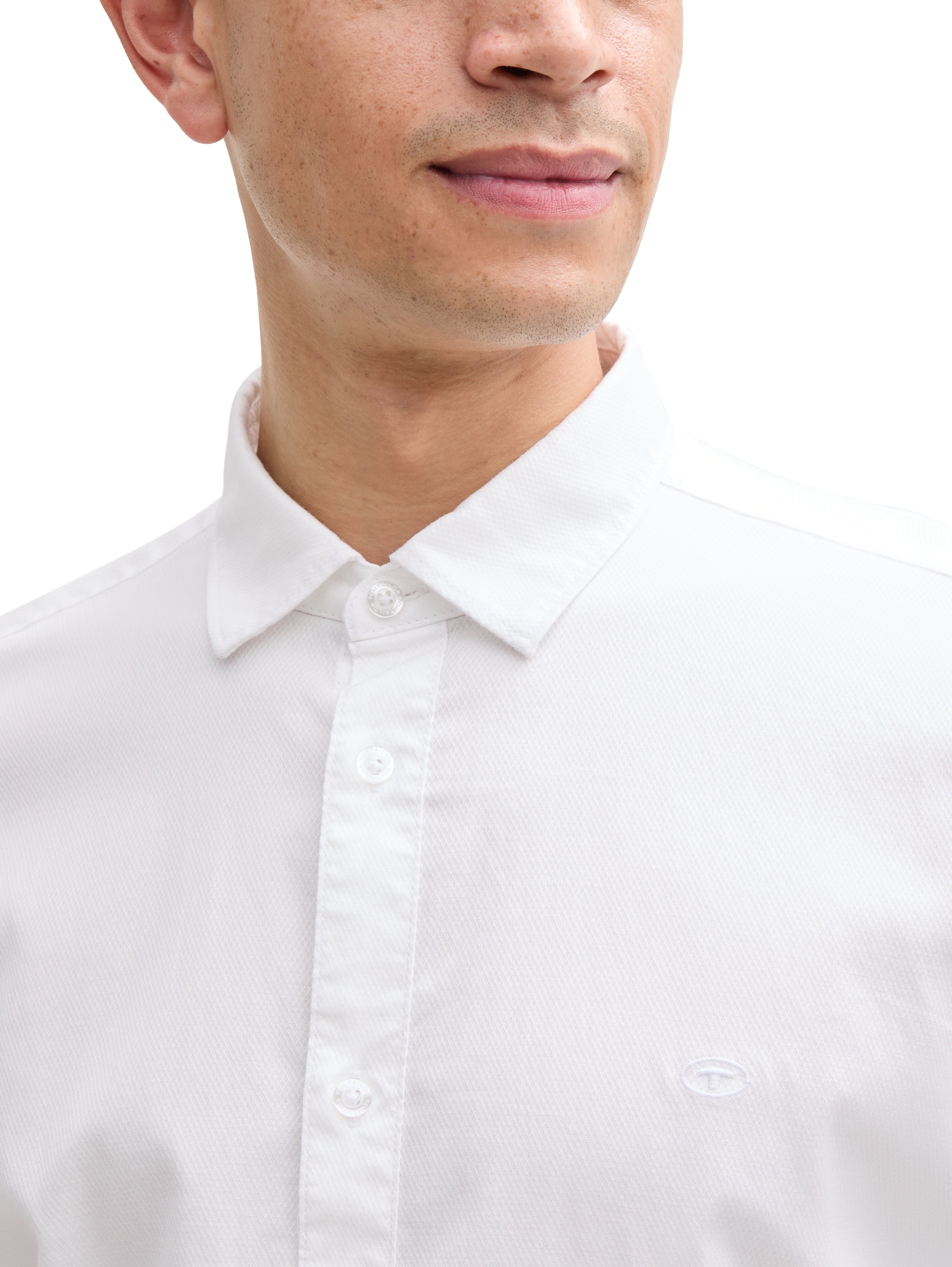 Tom Tailor Long Sleeved White Basic Shirt