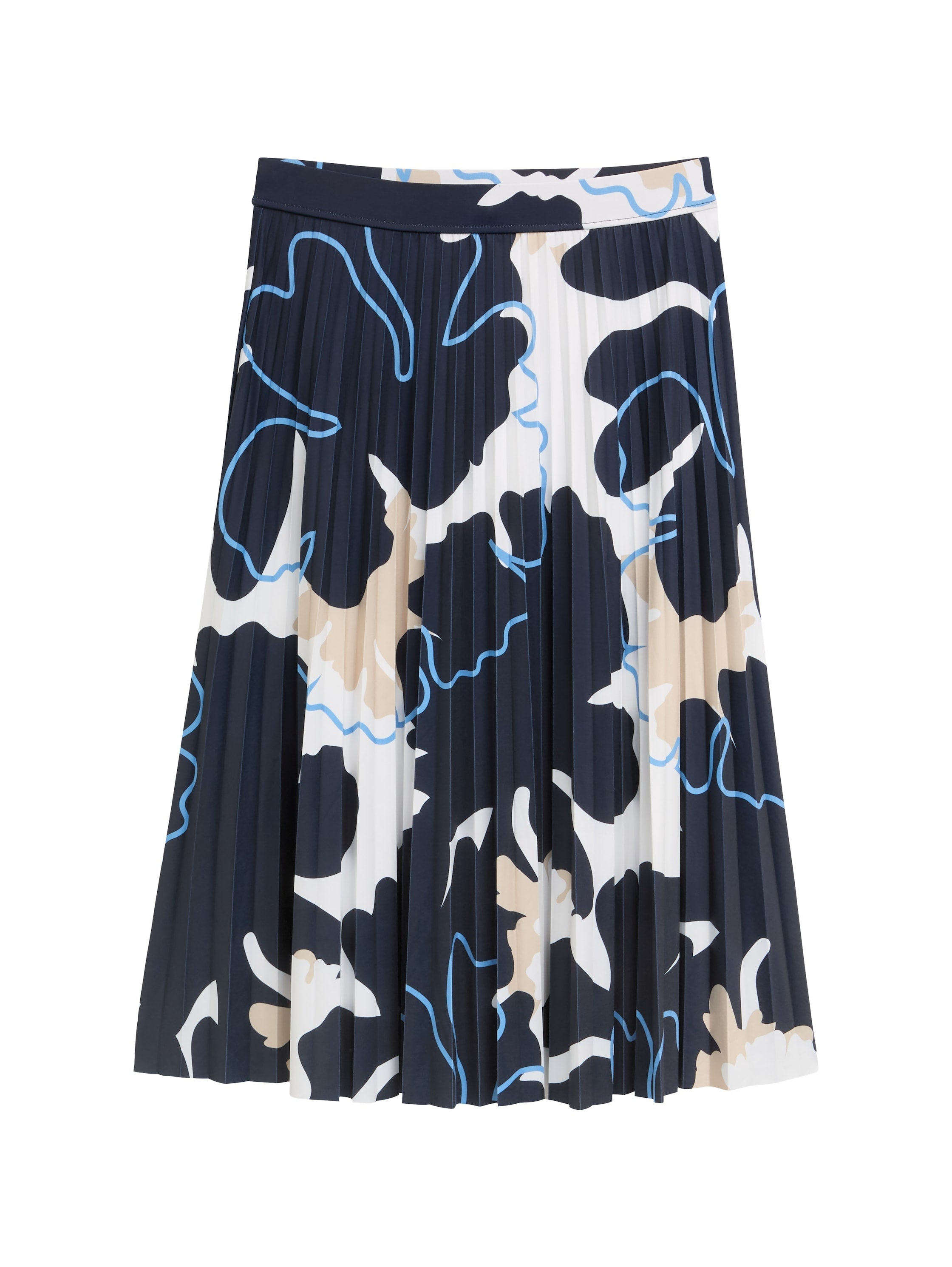 Tom Tailor Pleated Midi Skirt With Floral Shapes Design