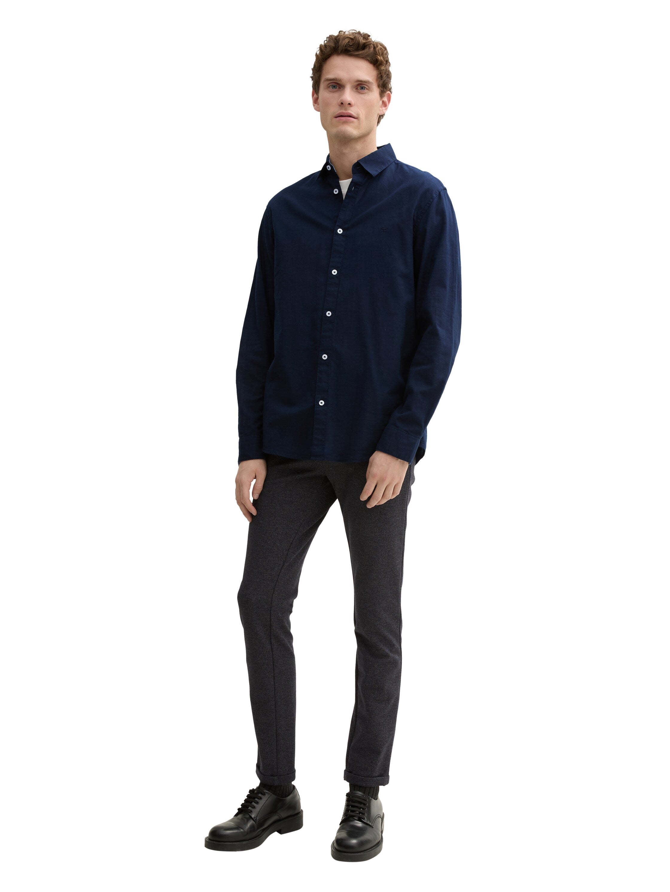 Tom Tailor Regular Fit Sky Captain Blue Shirt With Logo