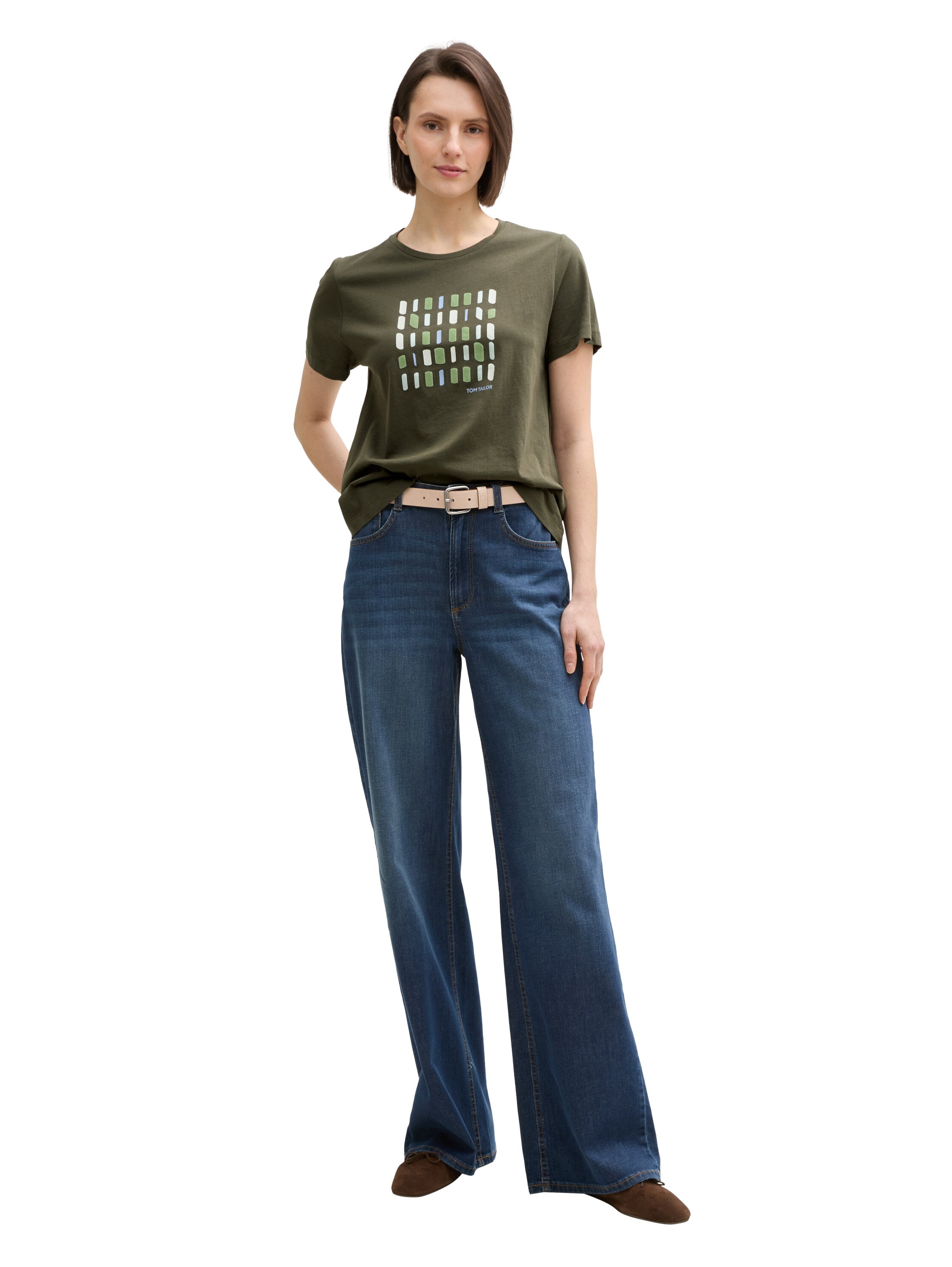 Tom Tailor Deep Forest Green T-Shirt With Print
