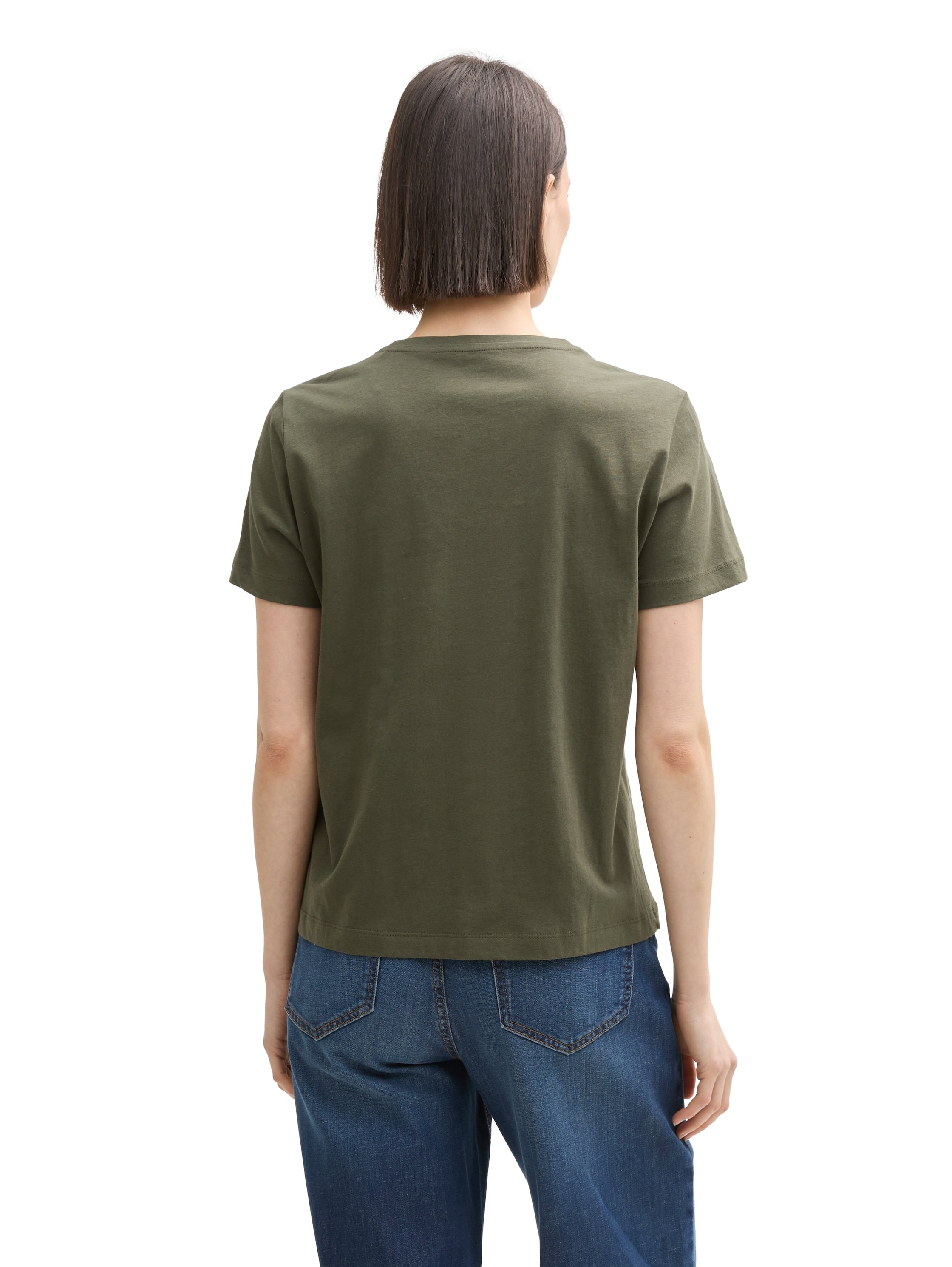 Tom Tailor Deep Forest Green T-Shirt With Print