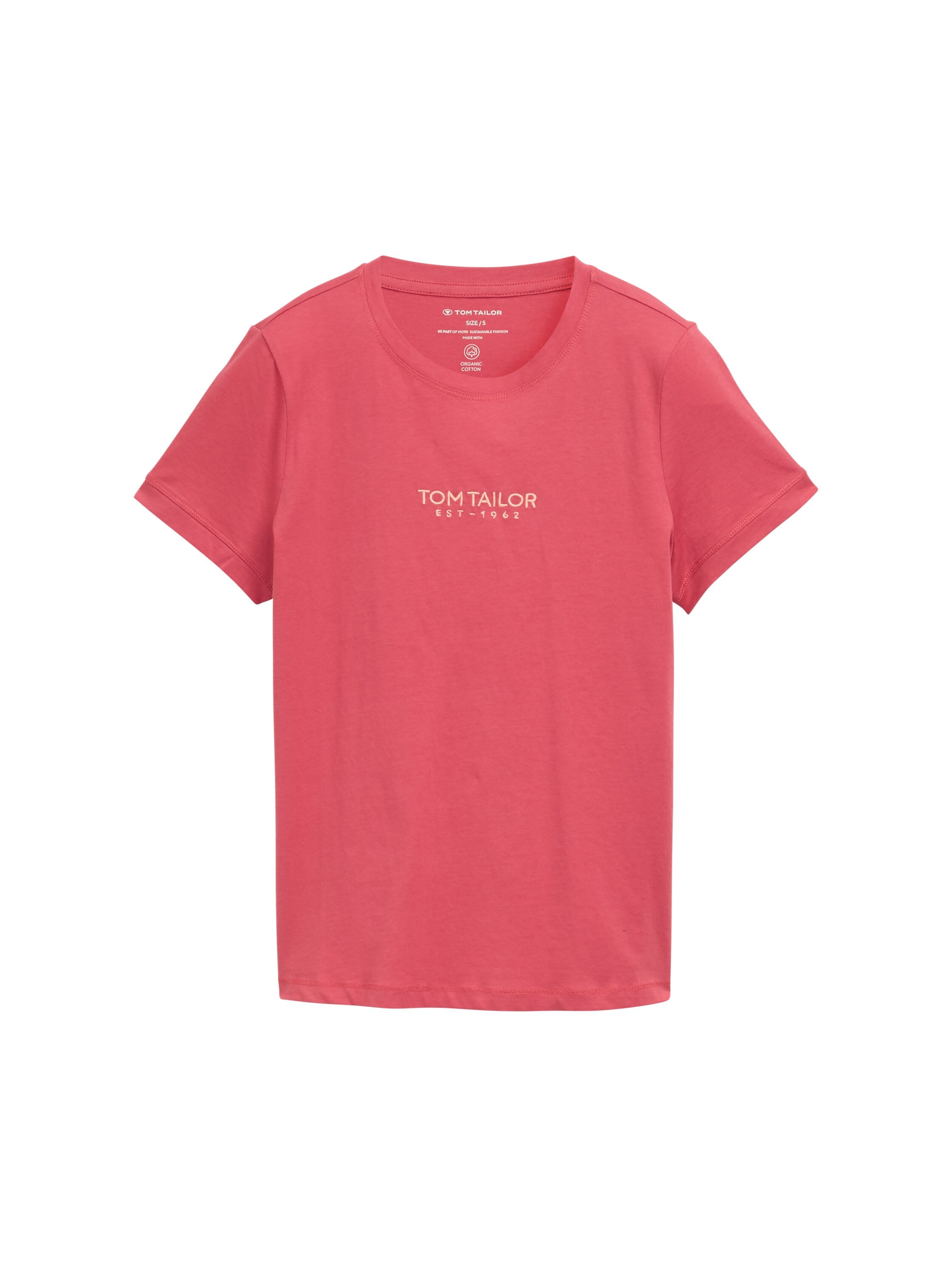 Tom Tailor Berry Red T-Shirt With Logo