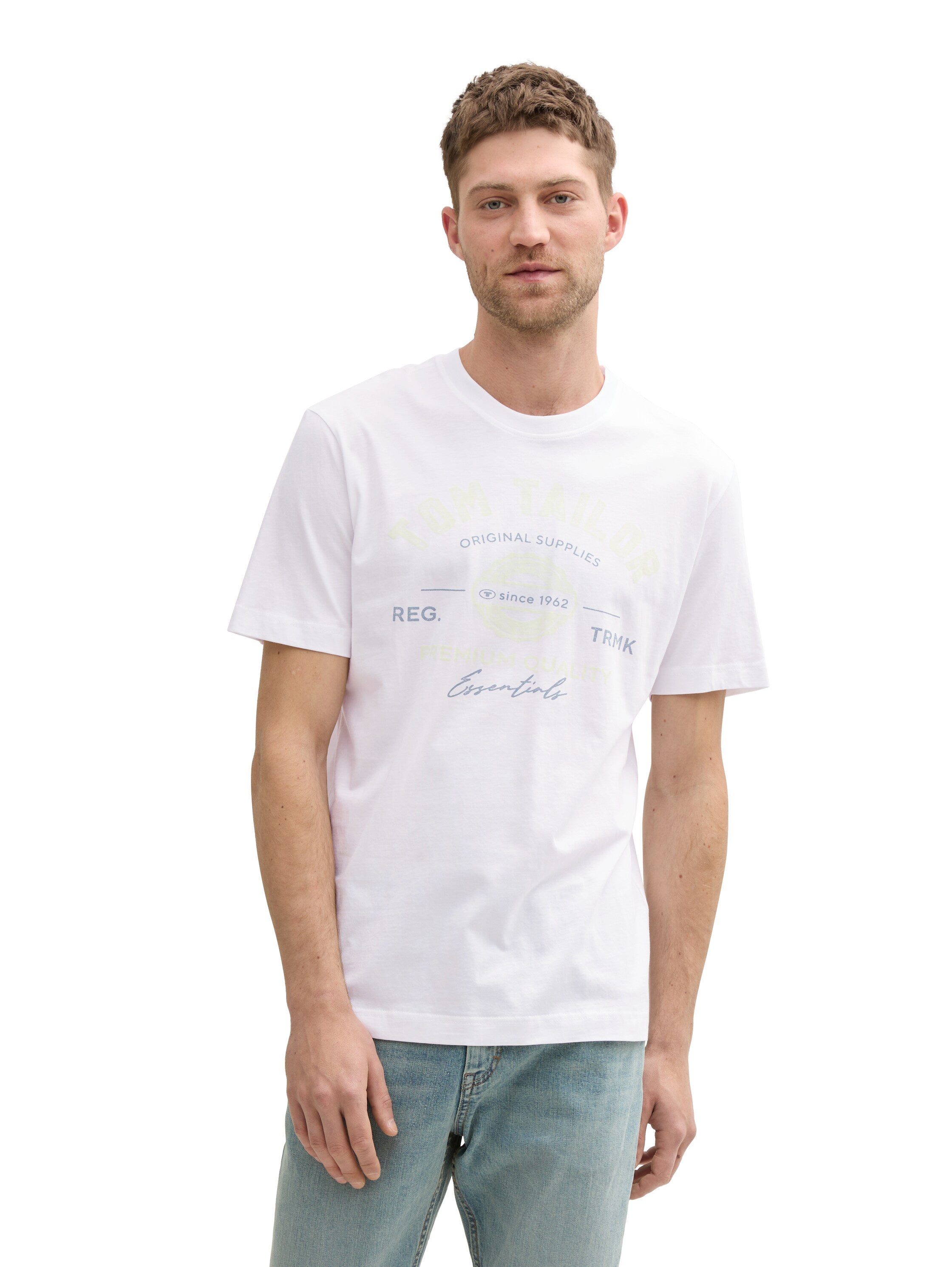Tom Tailor White T-shirt With Logo Print