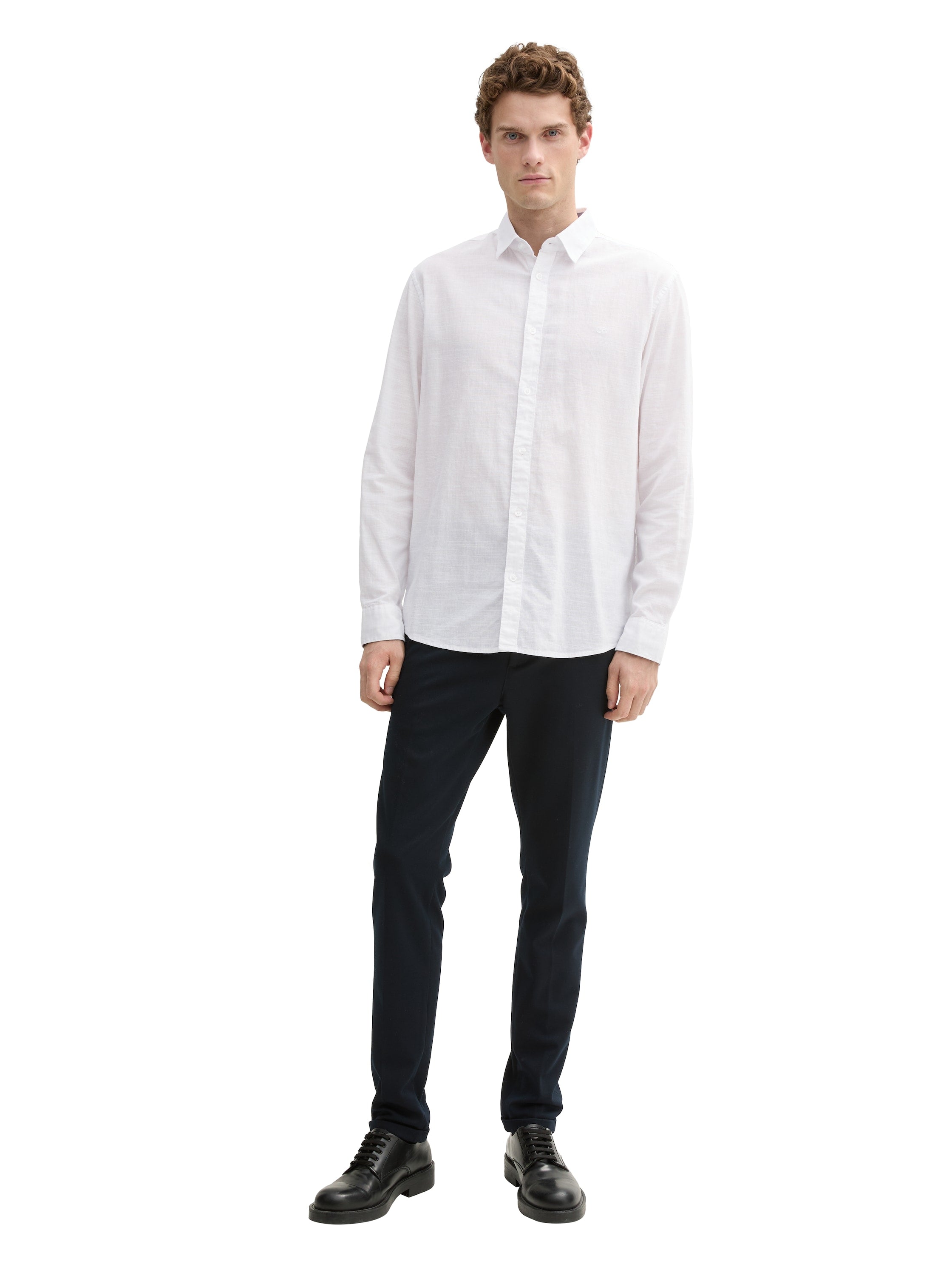 Tom Tailor Regular Fit White Shirt With Logo