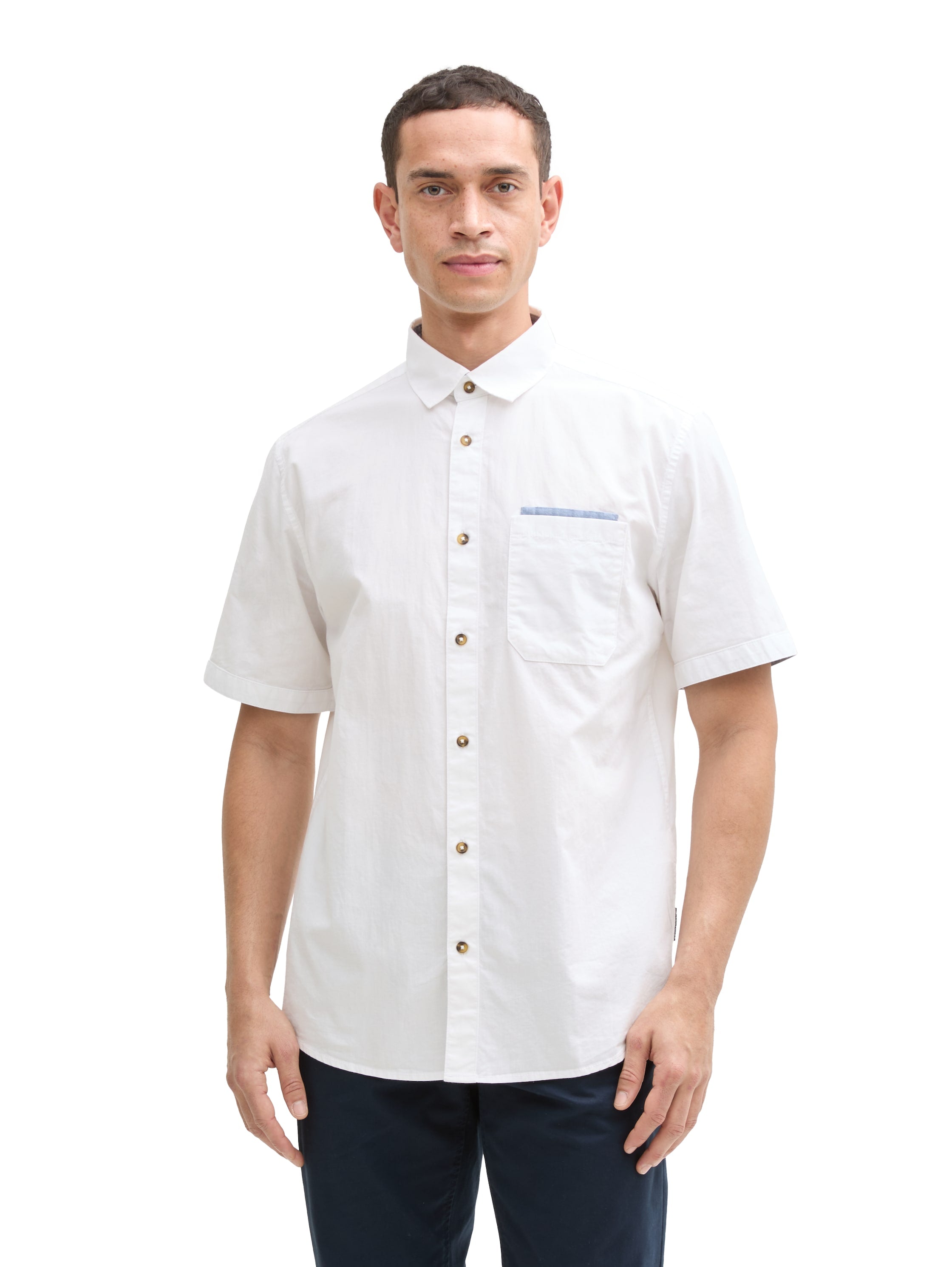 Tom Tailor Short Sleeved White Shirt
