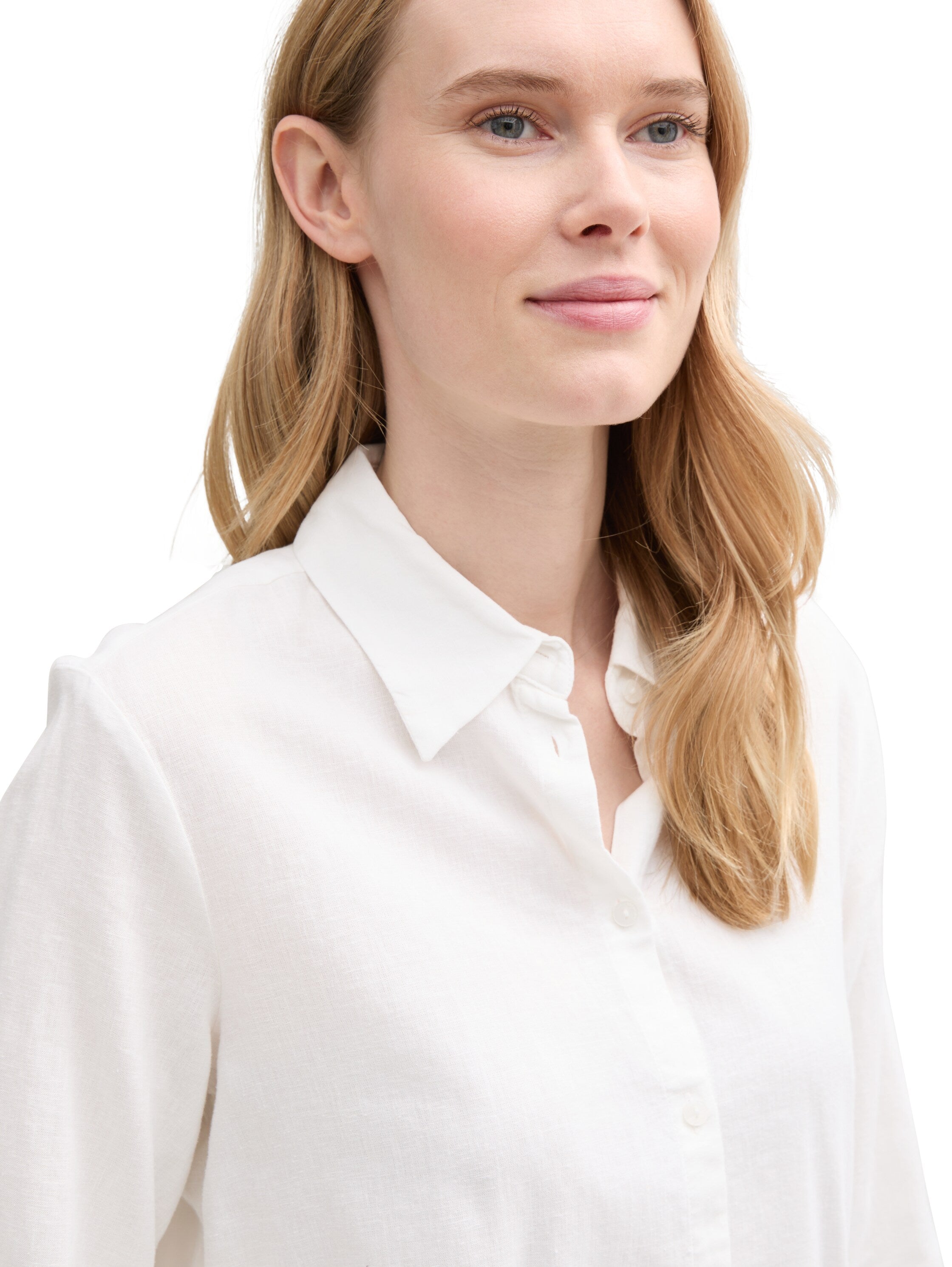 Tom Tailor White Shirt With Linen Content