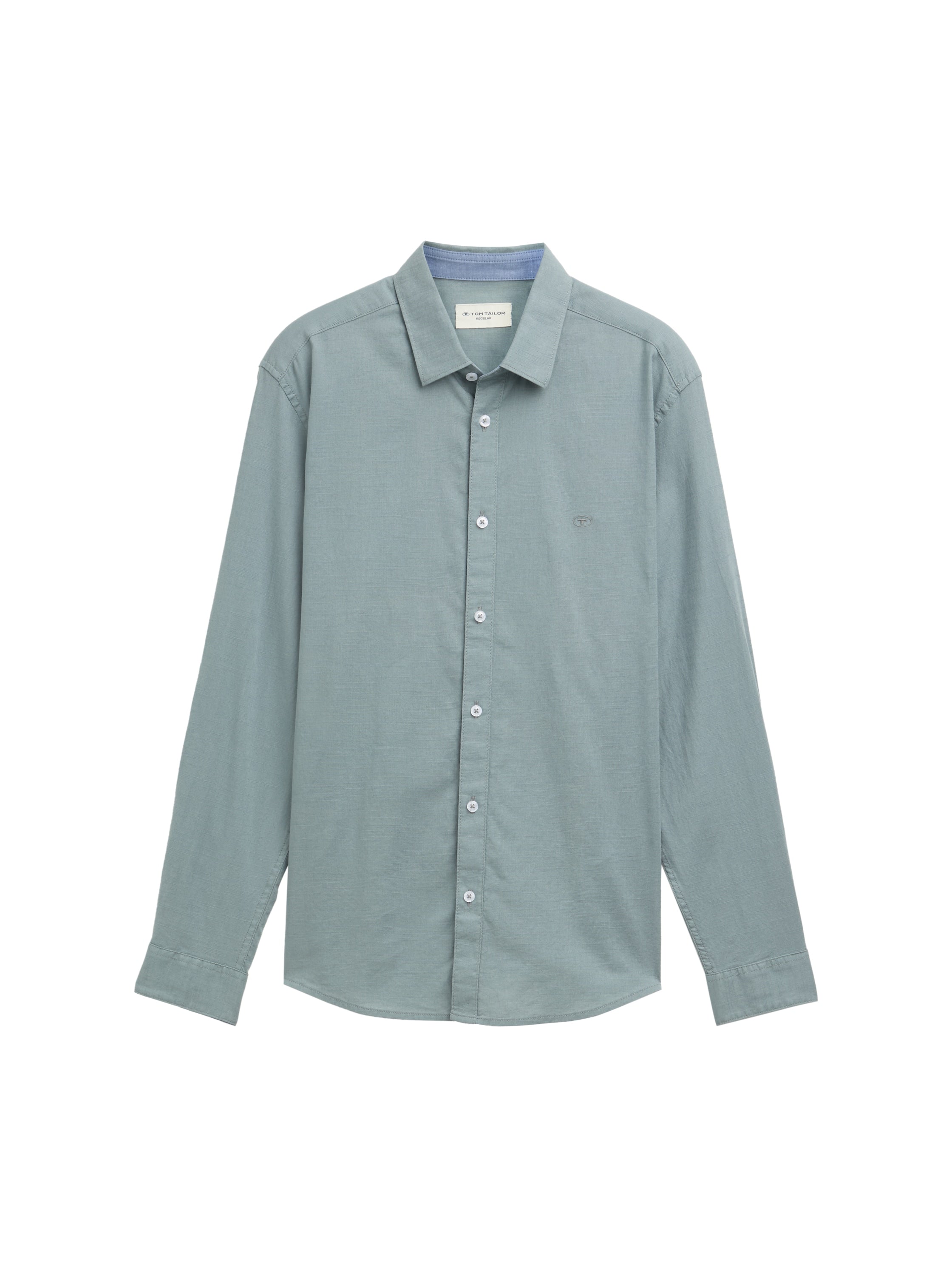 Tom Tailor Regular Fit Grey Mint Shirt With Logo