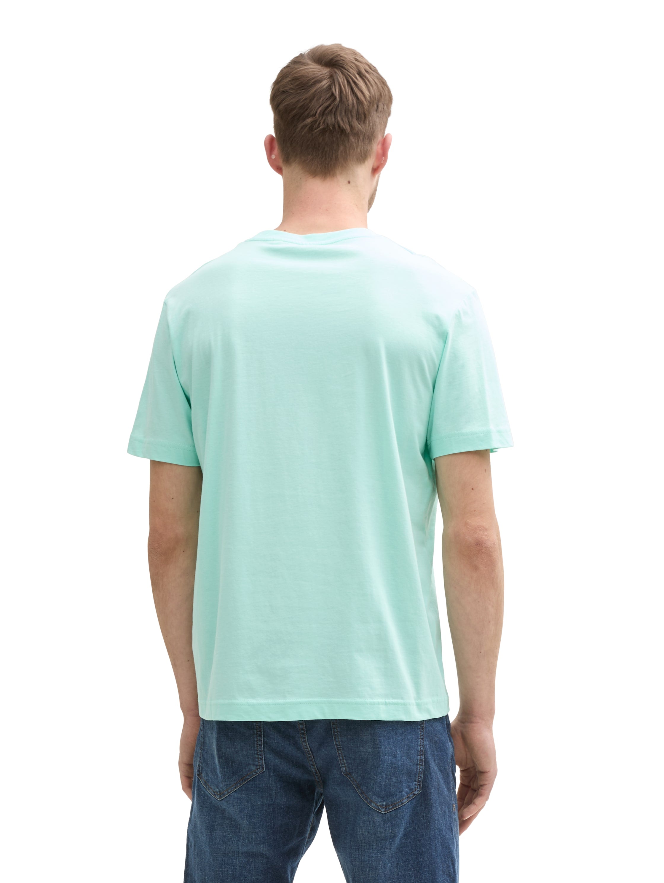 Tom Tailor Cotton Aqua T-shirt With Logo Print