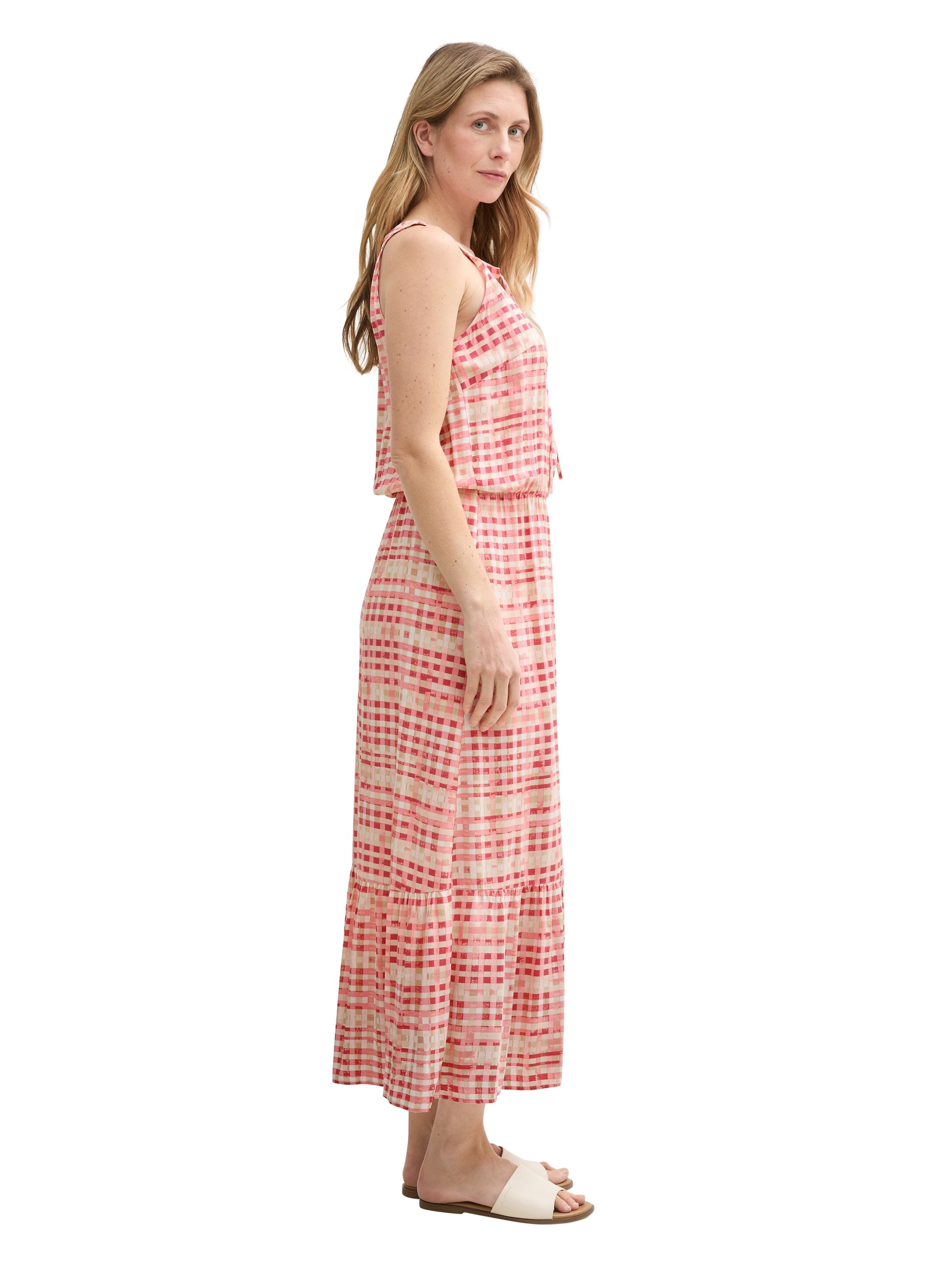 Tom Tailor Berry Red Maxi Dress With Pattern