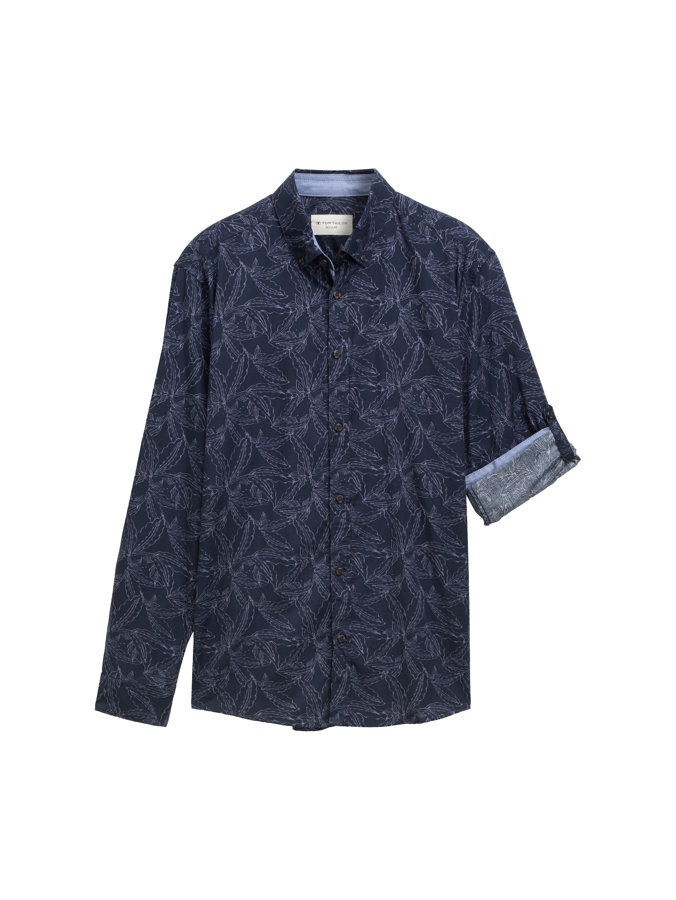 Tom Tailor Navy Shirt With Adjustable Sleeve Length