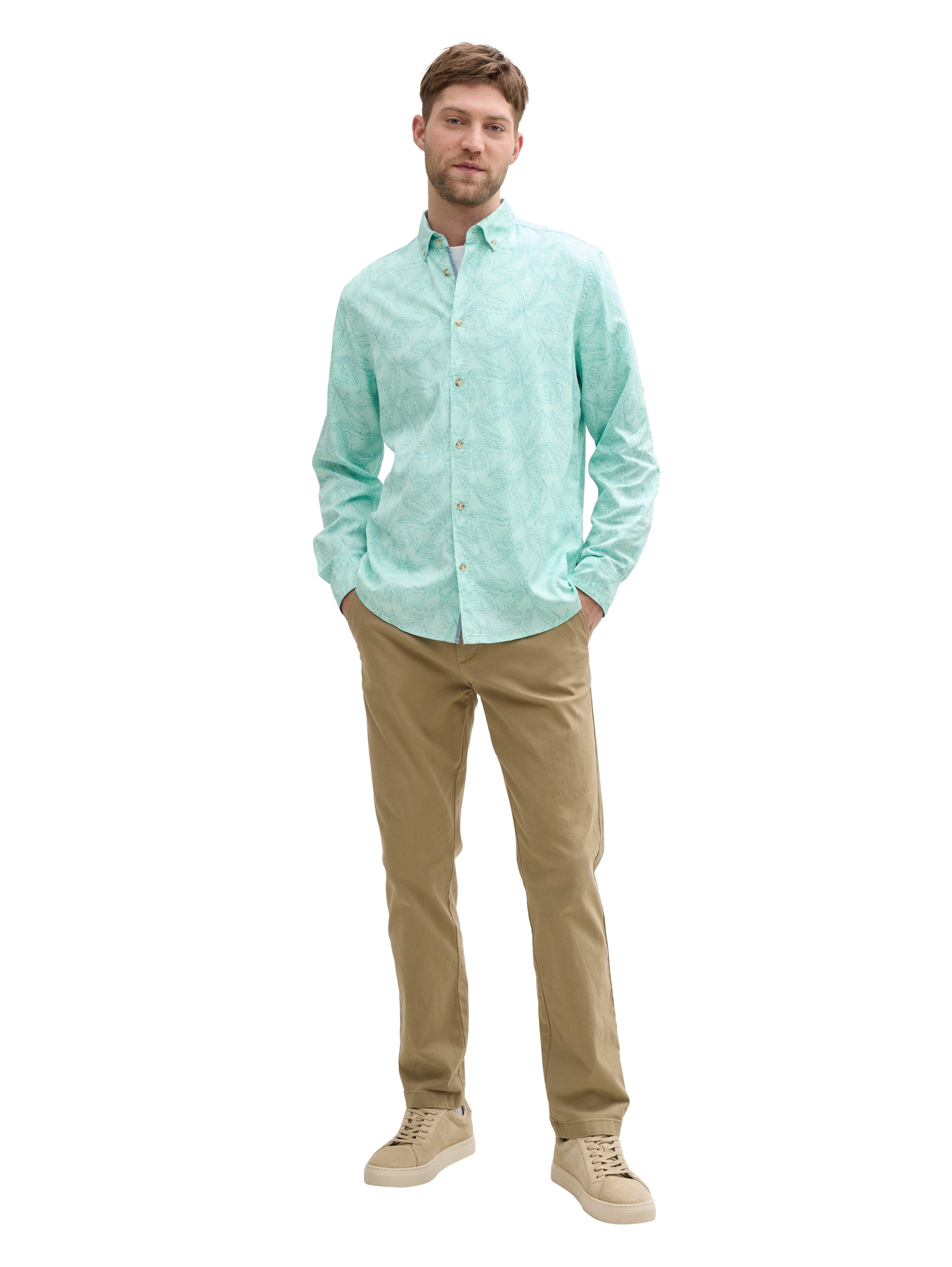 Tom Tailor Mint Shirt With Adjustable Sleeve Length