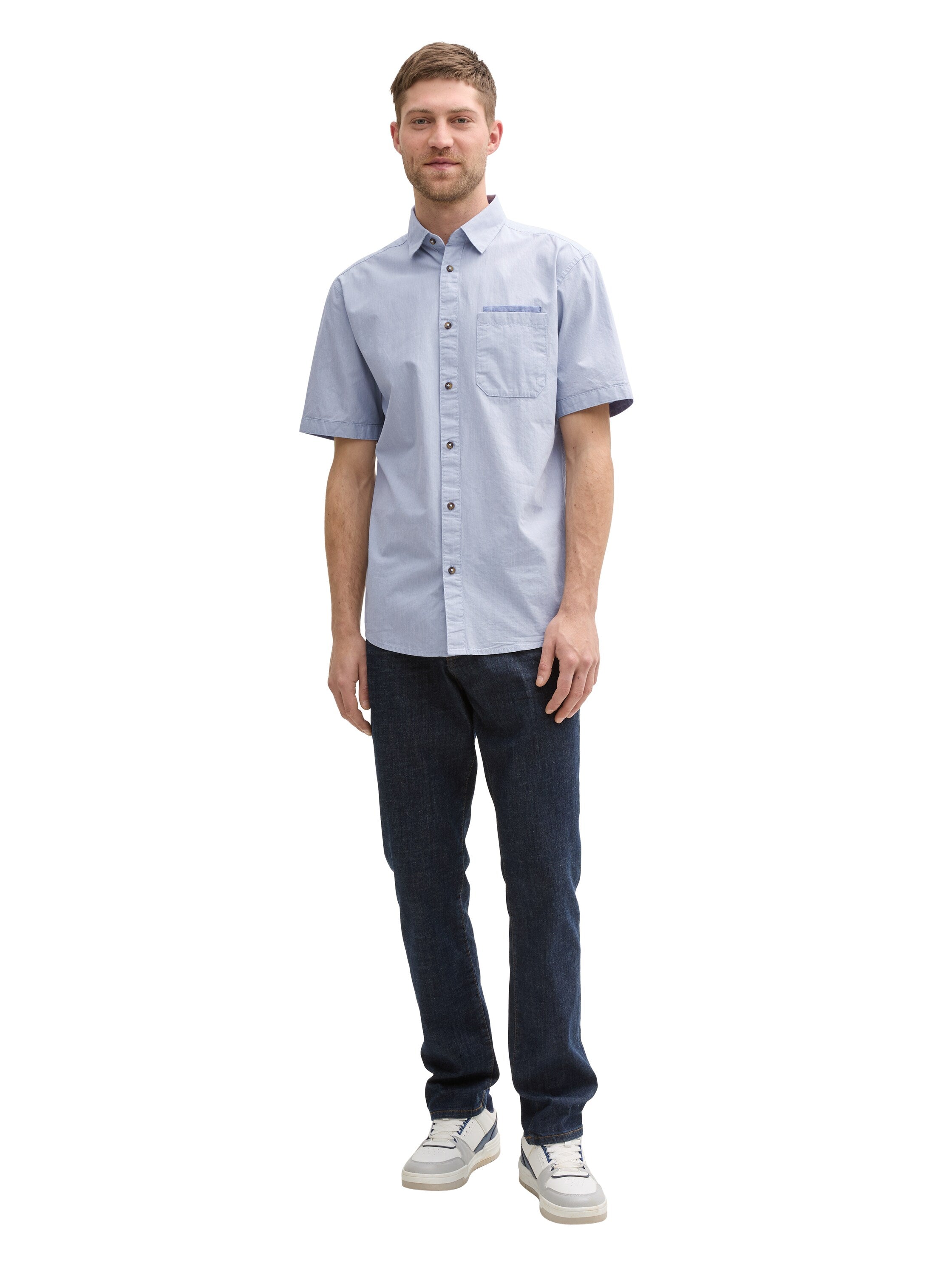 Tom Tailor Short Sleeved Dove Blue Shirt