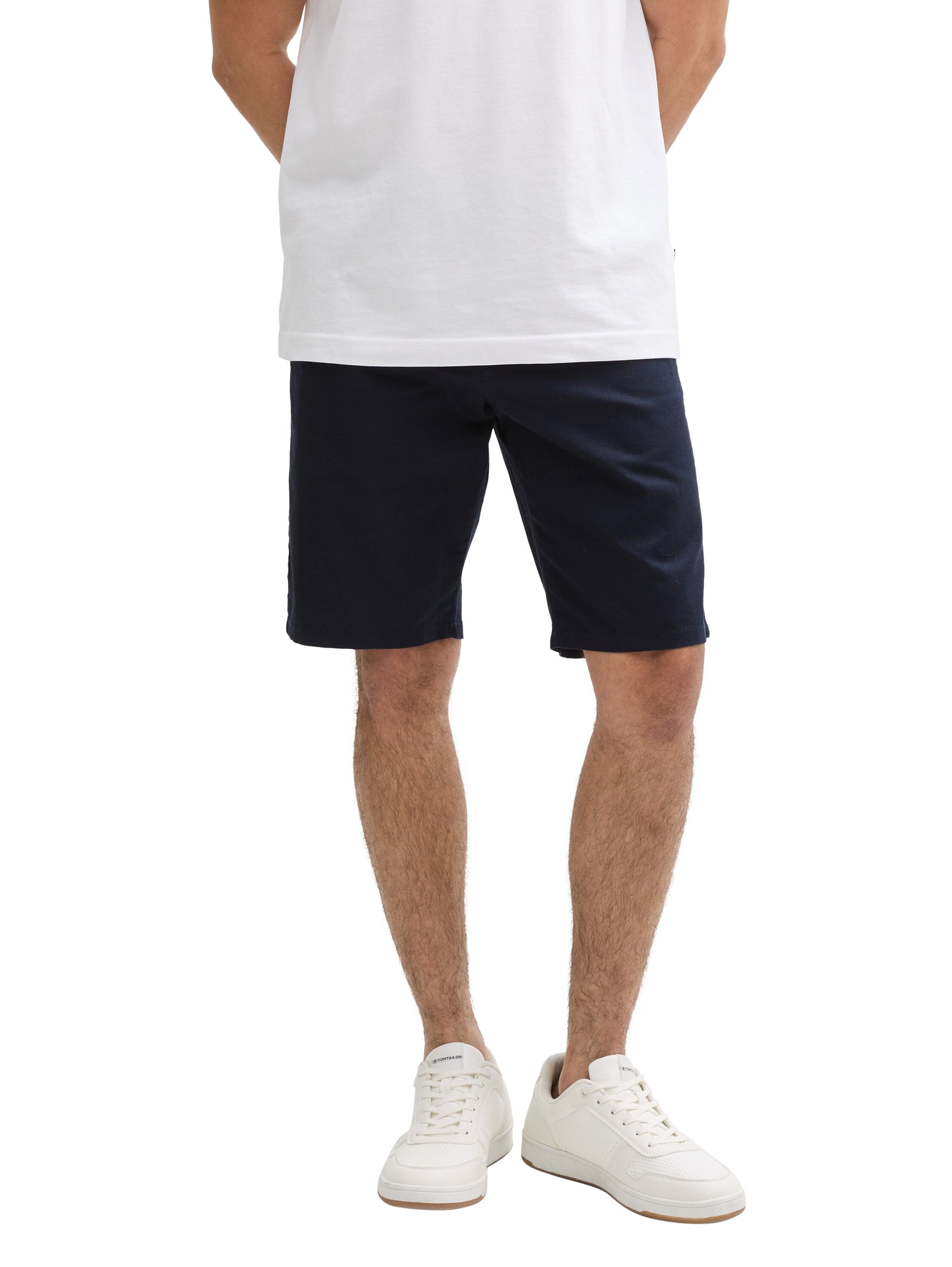 Tom Tailor Sky Captain Blue Slim Chino Short With Linen Content