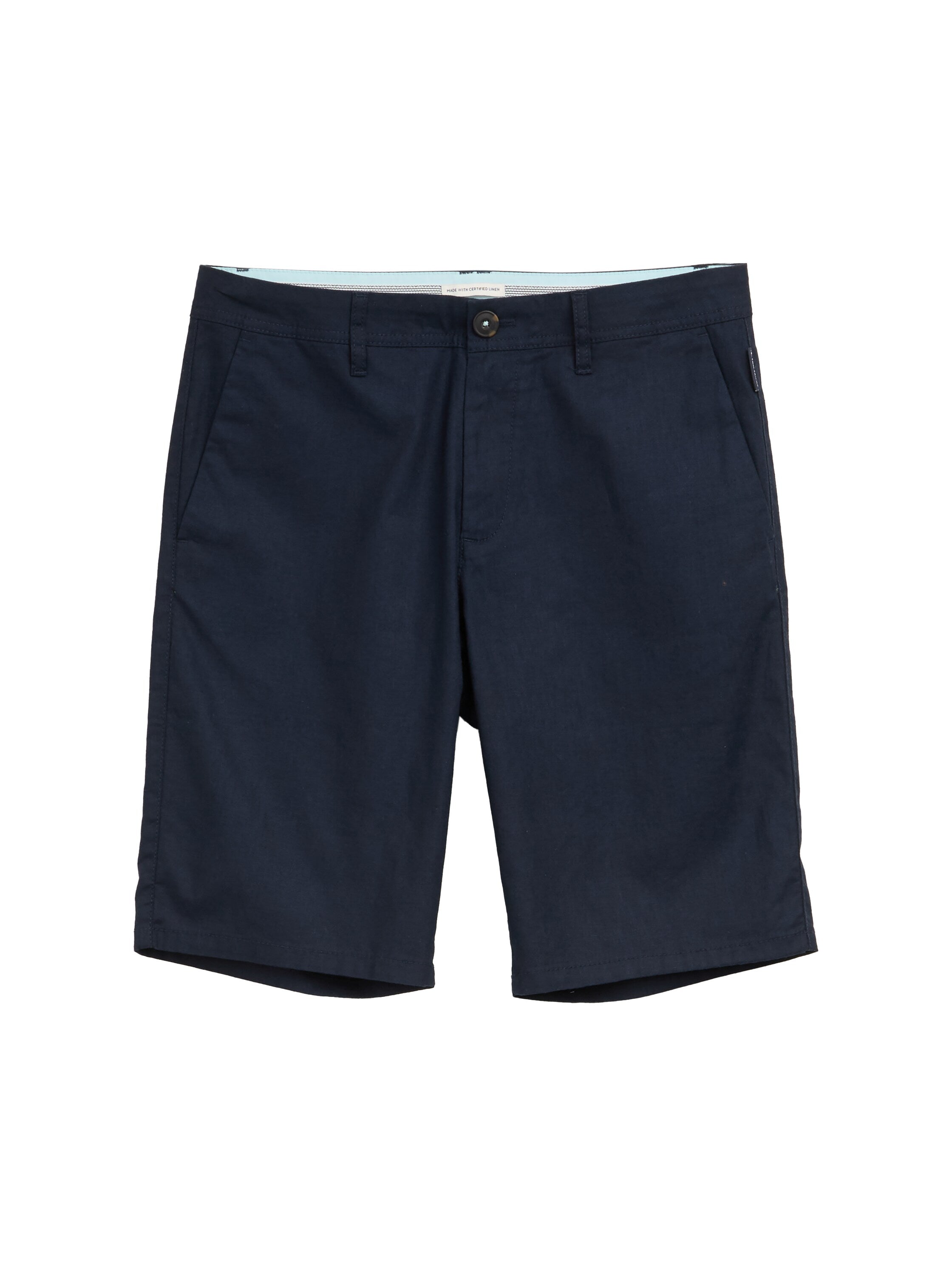 Tom Tailor Sky Captain Blue Slim Chino Short With Linen Content